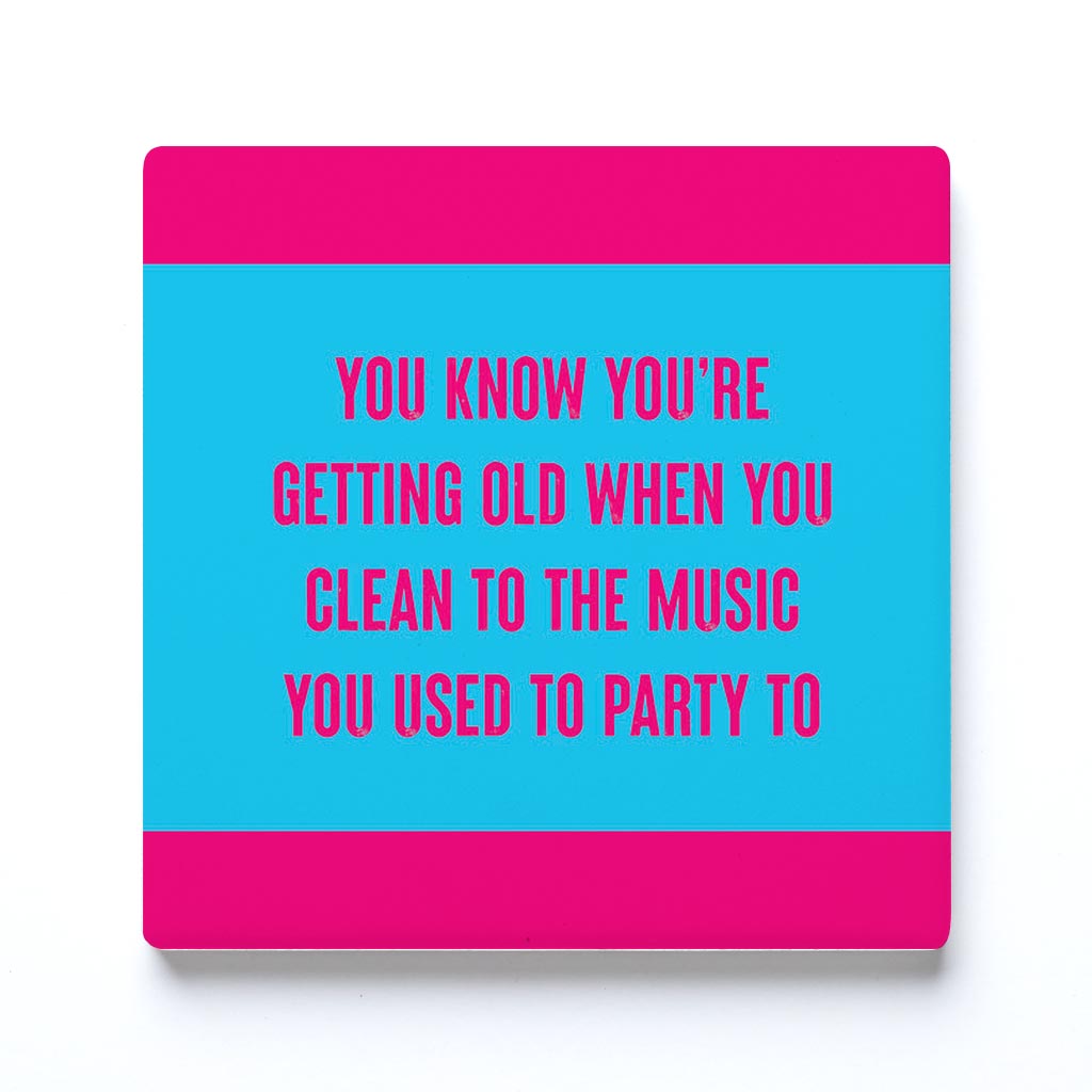Ceramic Square Coaster-Bright Humor Music You Used To Party To -0