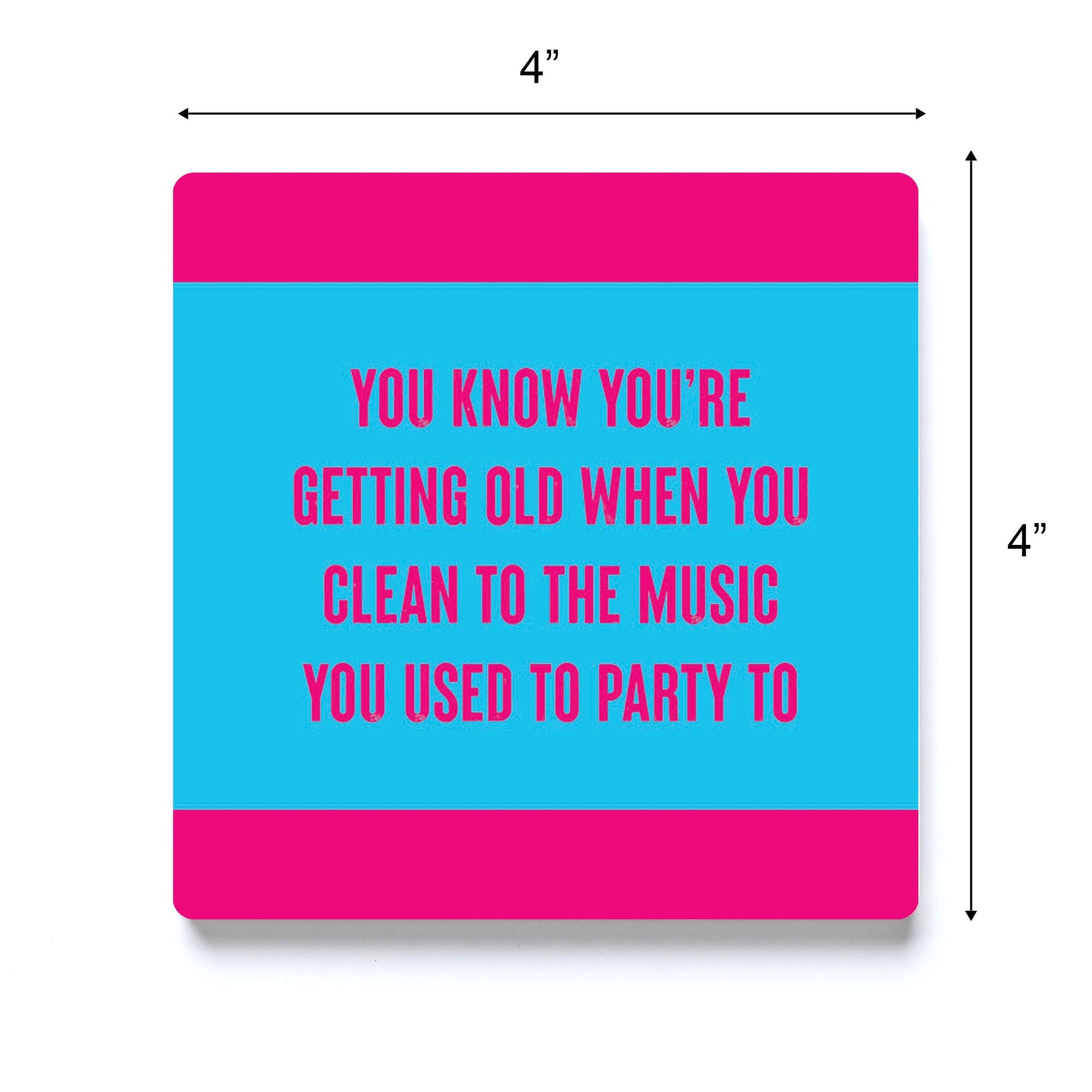 Ceramic Square Coaster-Bright Humor Music You Used To Party To -3