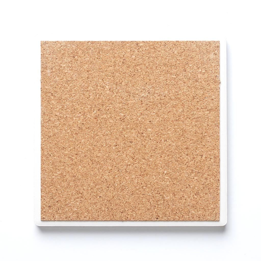 Ceramic Square Coaster-Bright Retro Love -6