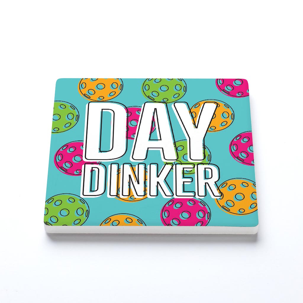 Ceramic Square Coaster-Day Dinker Blue -1