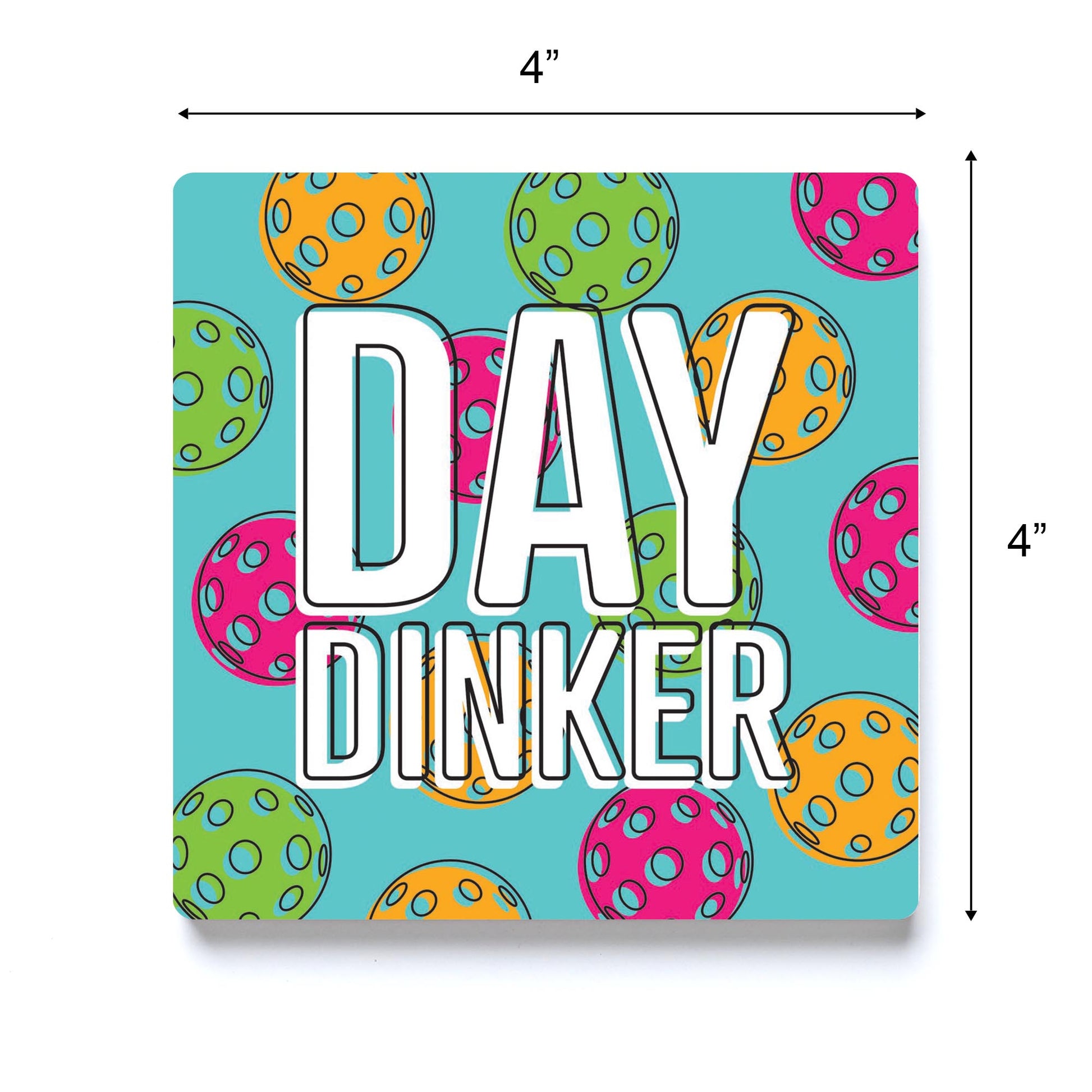 Ceramic Square Coaster-Day Dinker Blue -3