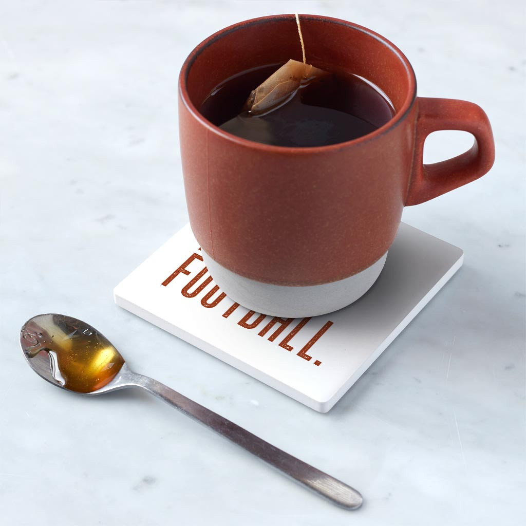 Ceramic Square Coaster-Fall Family Football