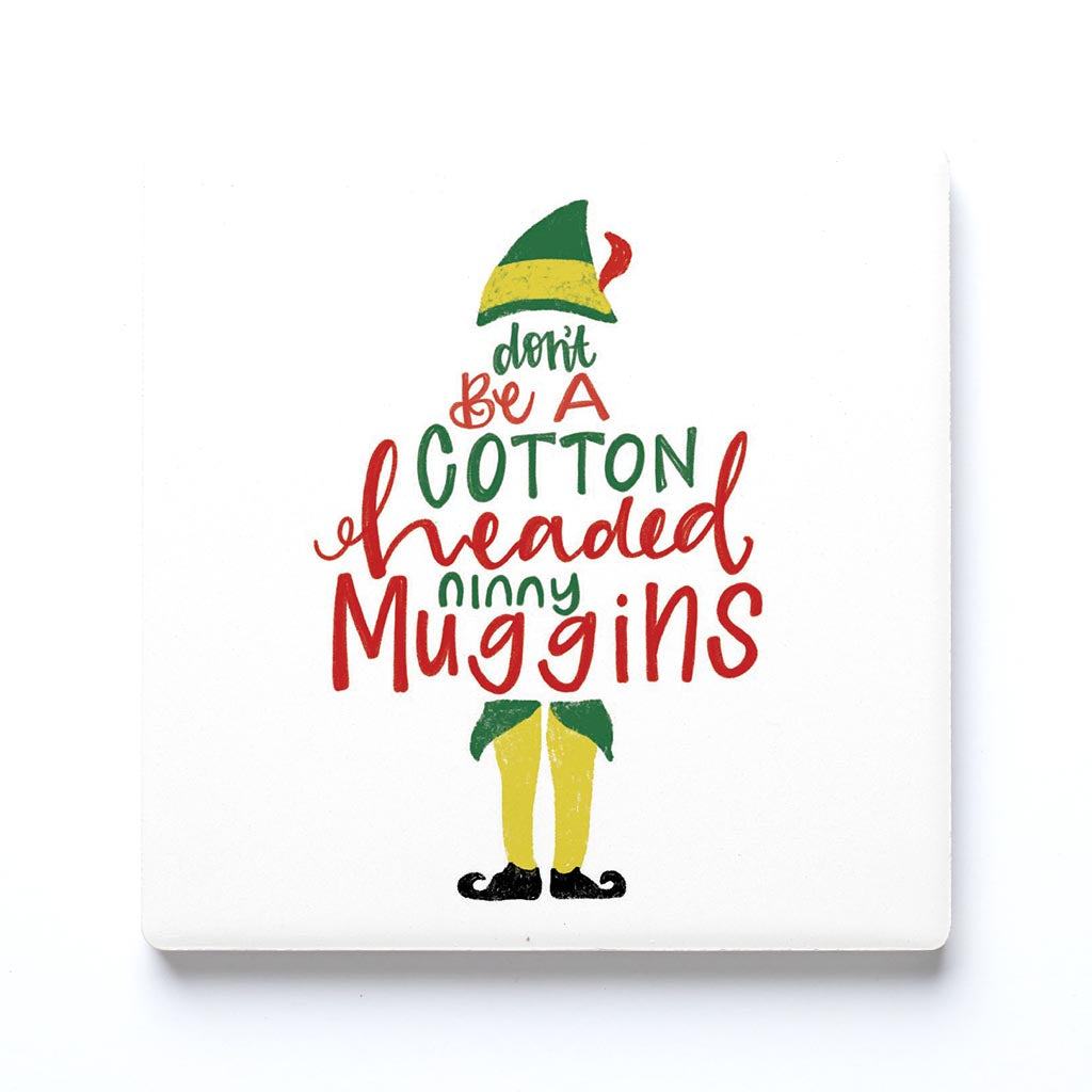 Ceramic Square Coaster-Cotton Headed Ninny Muggins
