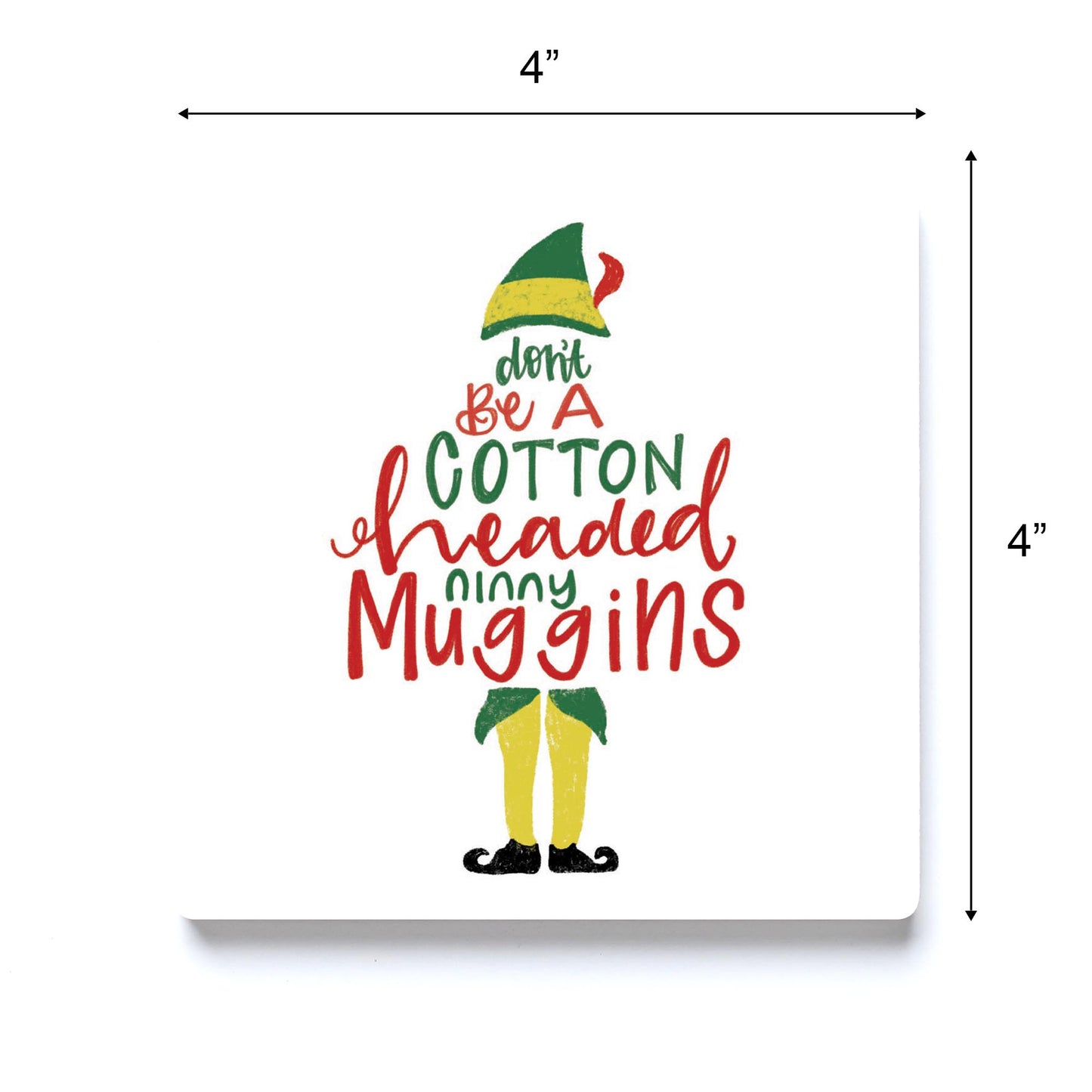 Ceramic Square Coaster-Cotton Headed Ninny Muggins