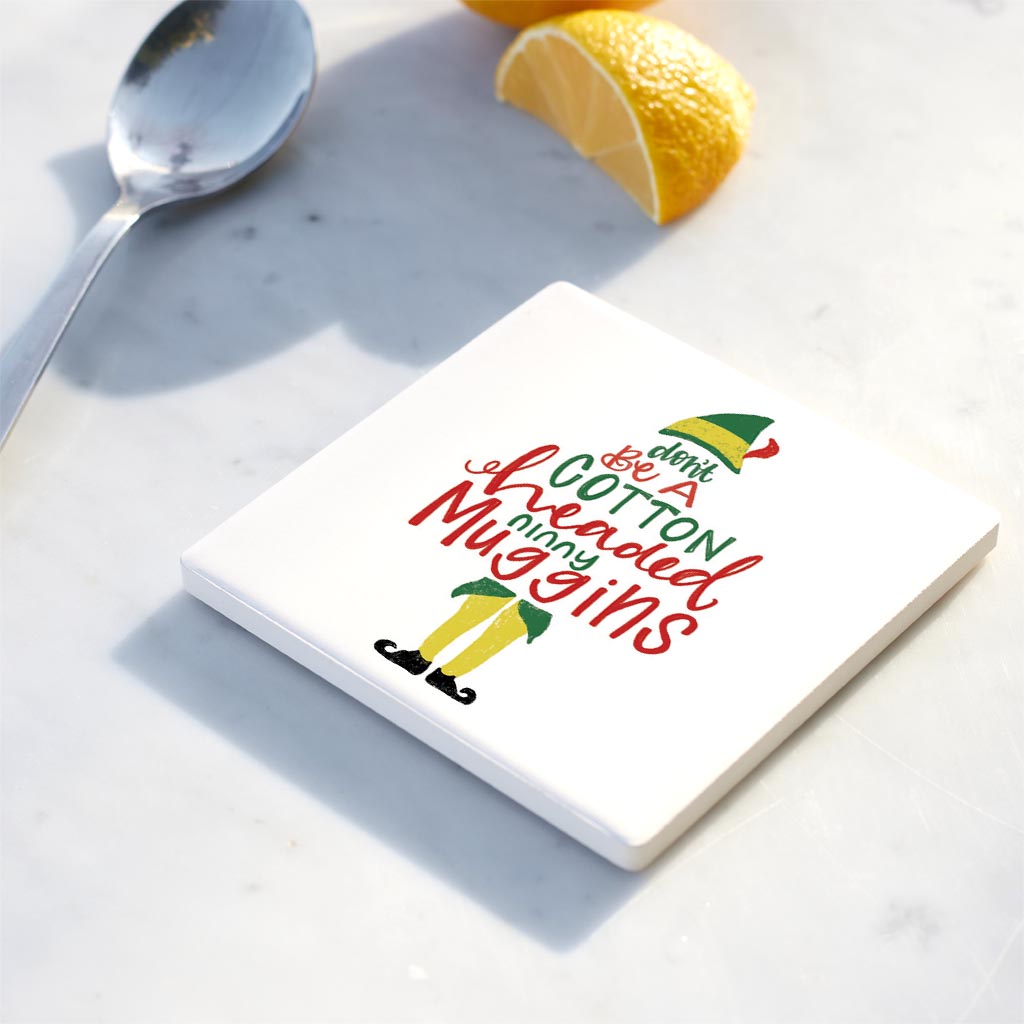 Ceramic Square Coaster-Cotton Headed Ninny Muggins
