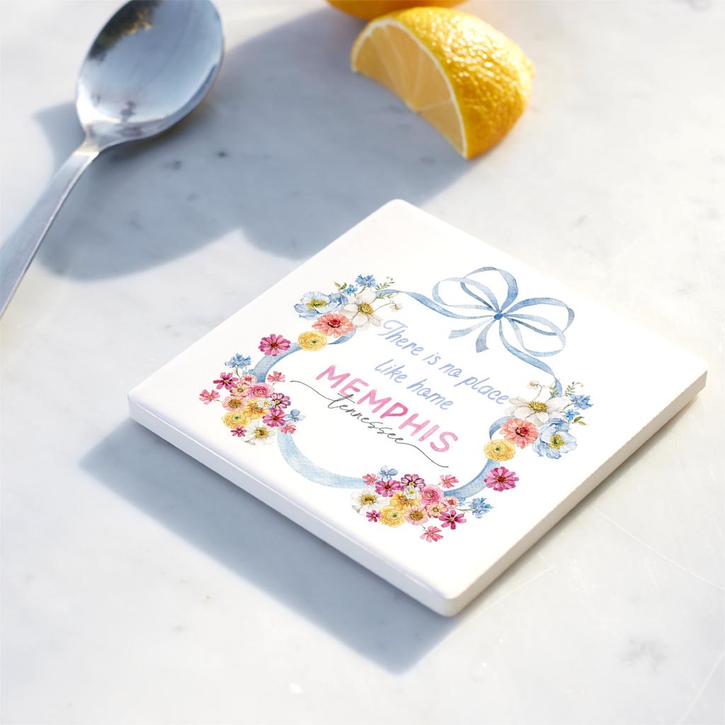 Ceramic Square Coaster-Love+Local Fantasy Garden -3