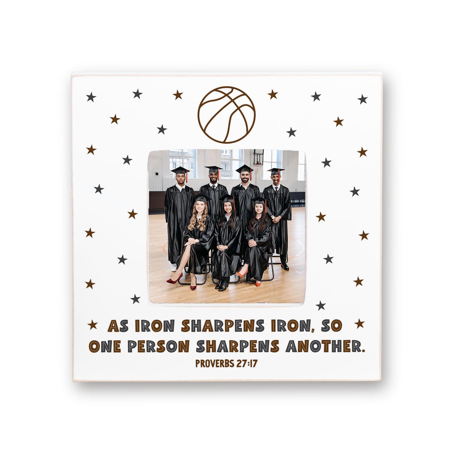 Simply Square Frame-Iron Sharpens Iron Basketball Brown & Black
