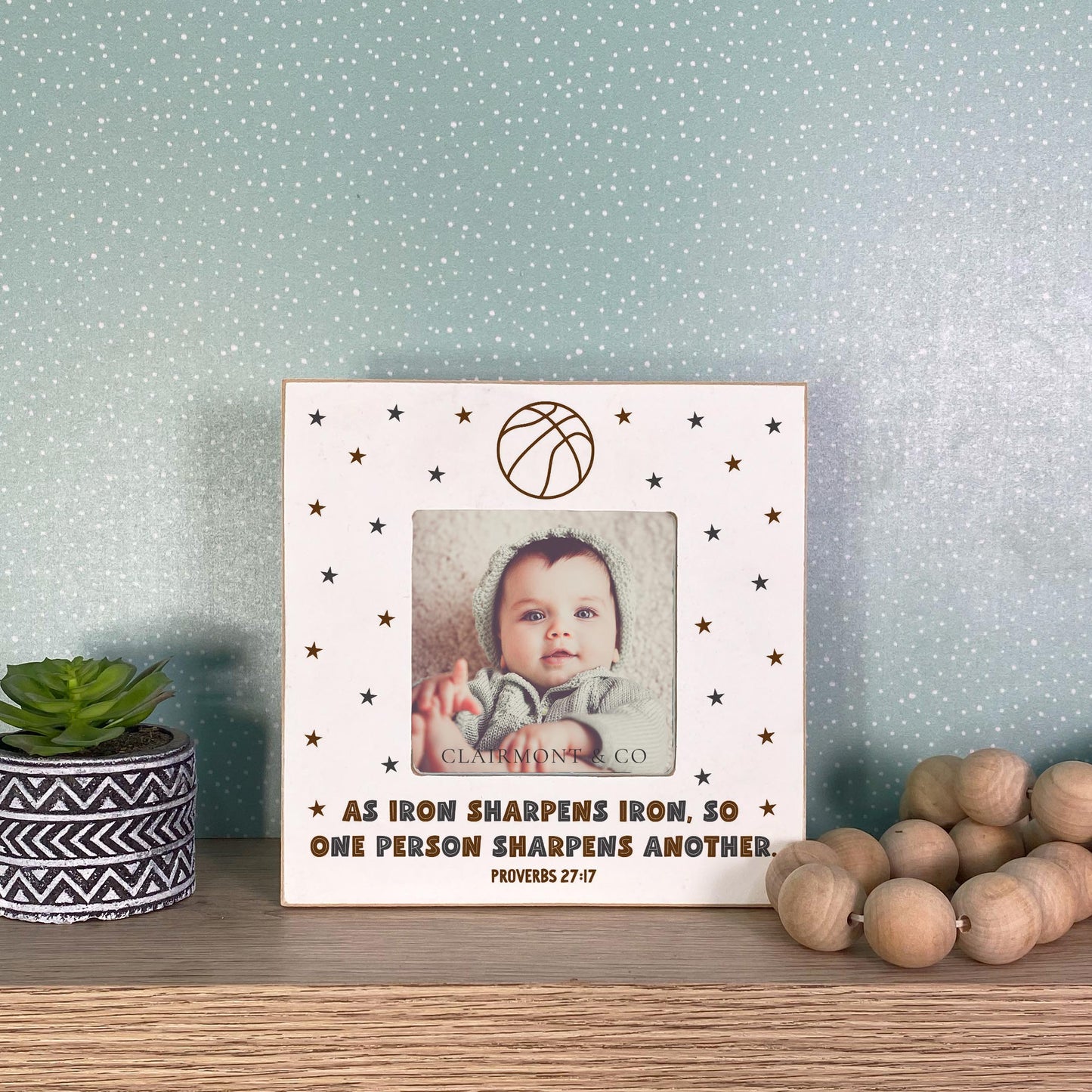 Simply Square Frame-Iron Sharpens Iron Basketball Brown & Black
