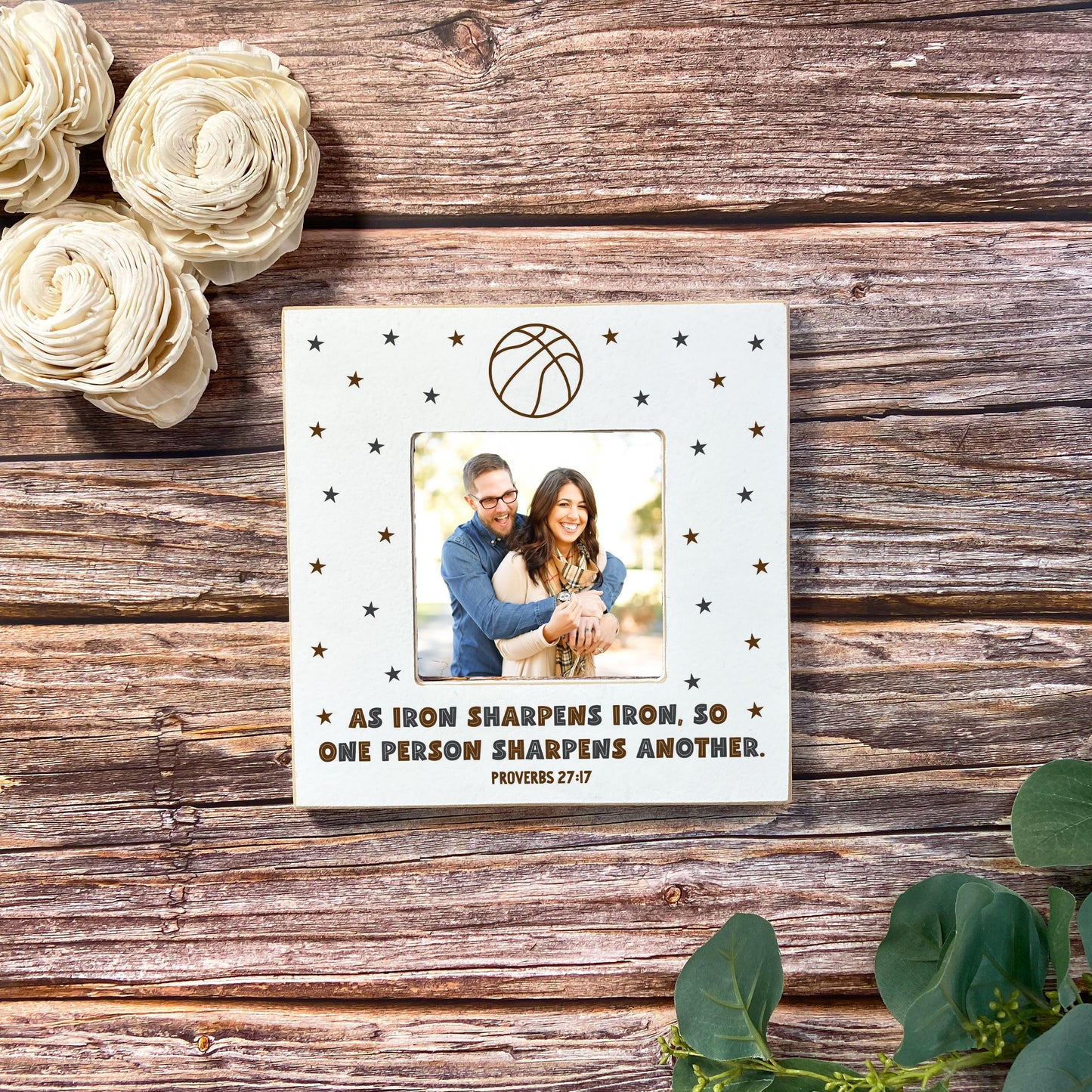 Simply Square Frame-Iron Sharpens Iron Basketball Brown & Black