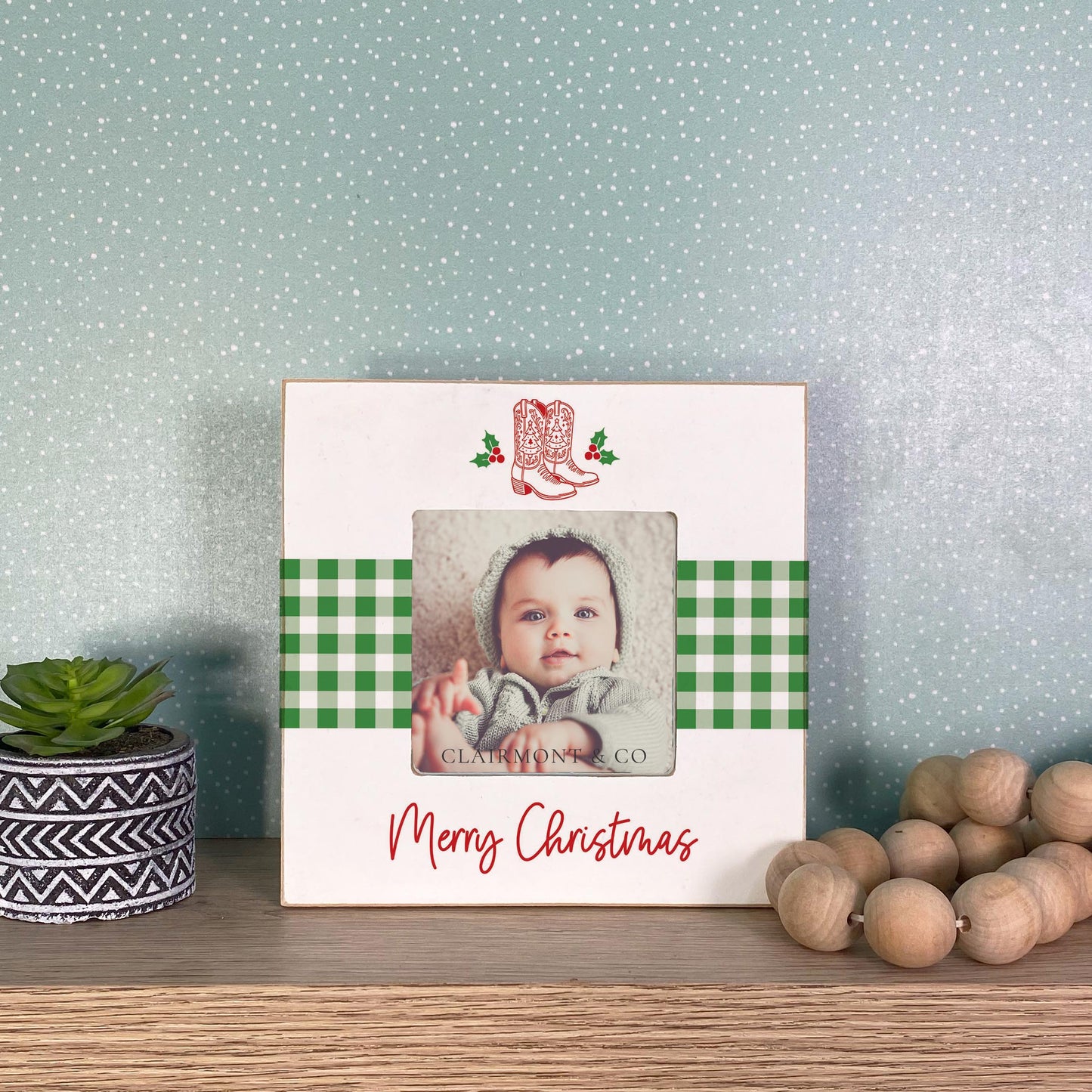 Simply Square Frame-Western Christmas -2