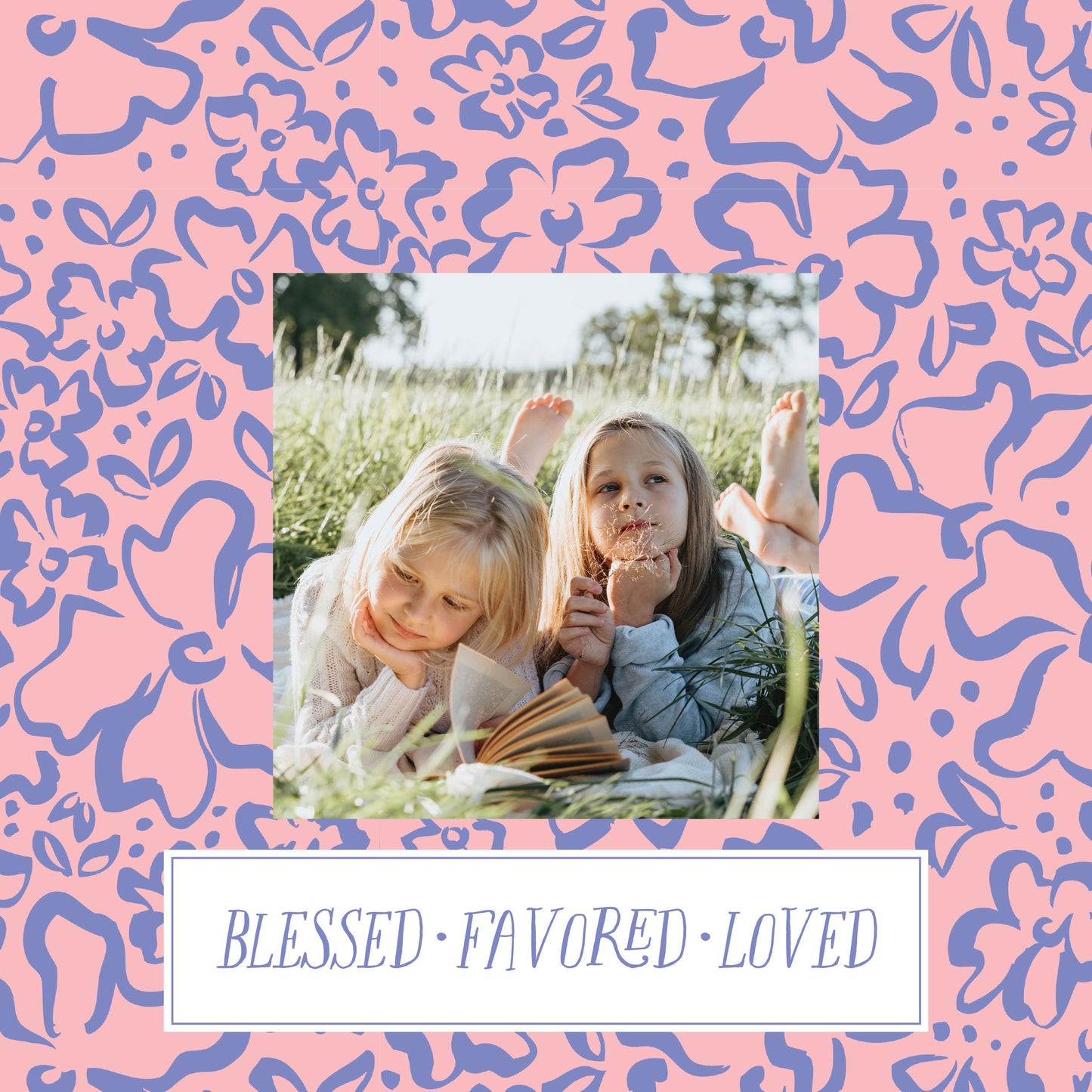 Blessed Favored Loved Square Photo Frame