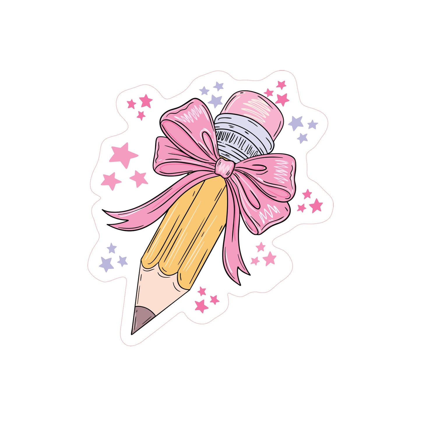 Vinyl Sticker-Classroom Coquette Pencil Bow -3