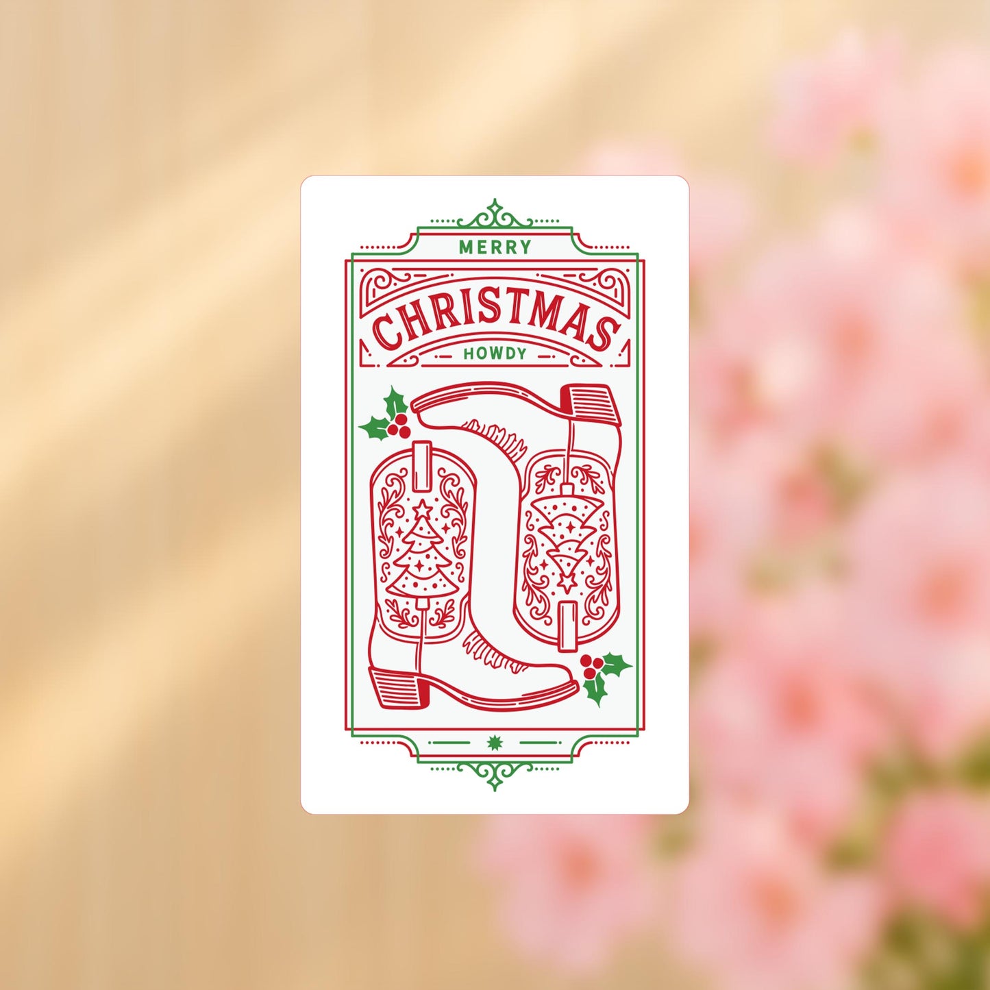 Vinyl Sticker-Western Christmas -4