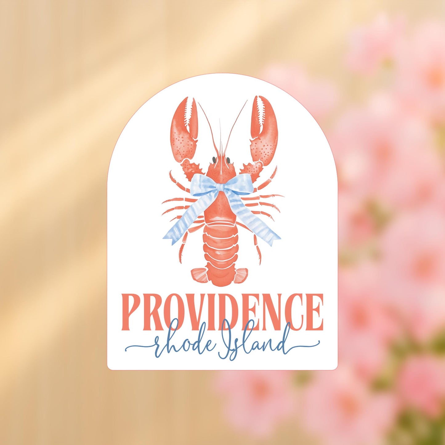Vinyl Sticker-Love+Local New England Tides Lobster -4