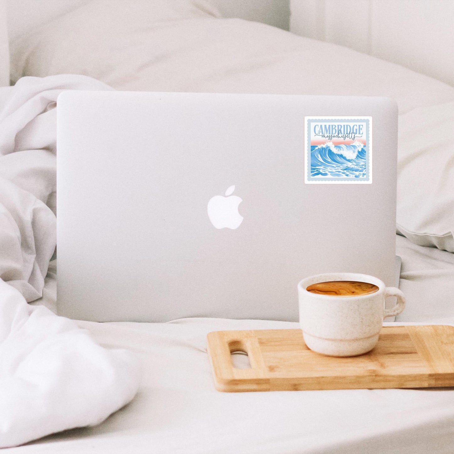 Vinyl Sticker-Love+Local New England Tides Wave -1