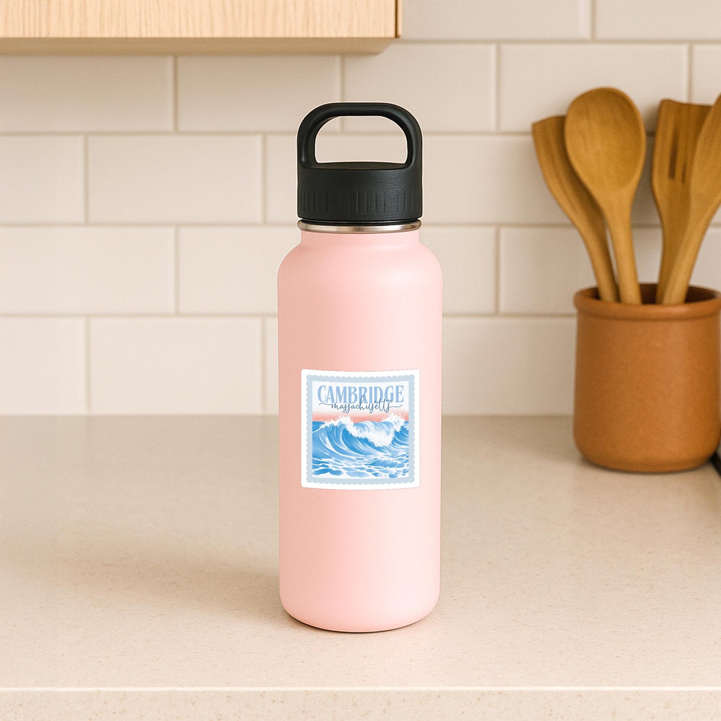 Vinyl Sticker-Love+Local New England Tides Wave -3