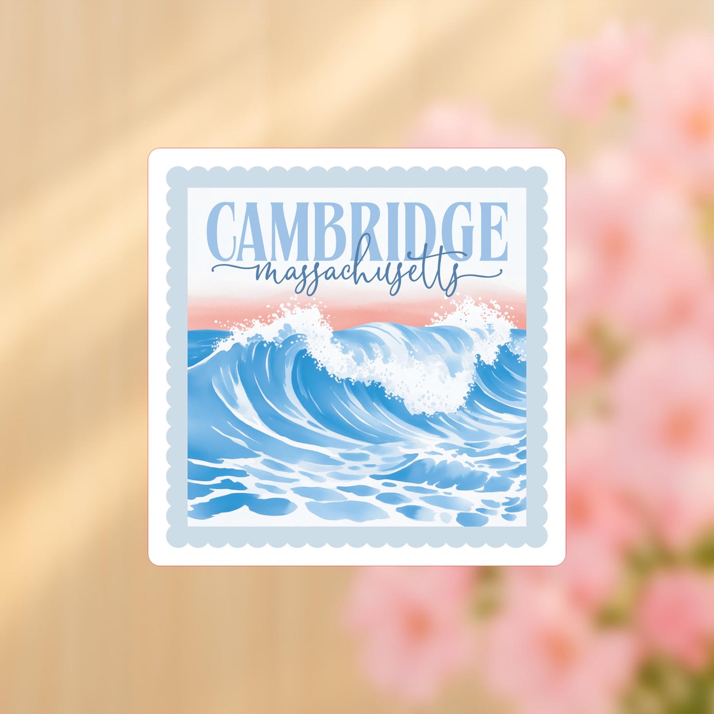 Vinyl Sticker-Love+Local New England Tides Wave -4