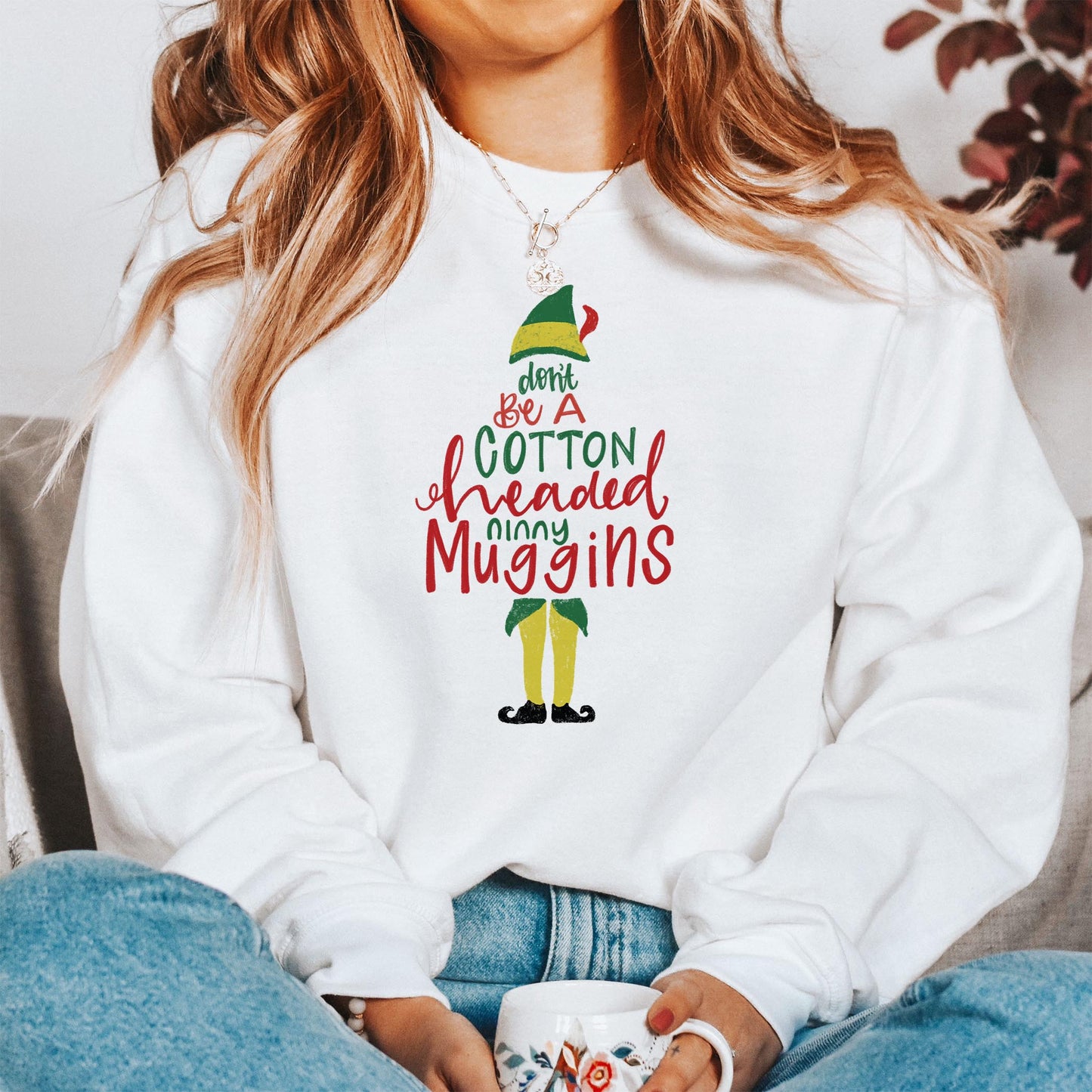 Gildan Sweatshirt White-Cotton Headed Ninny Muggins