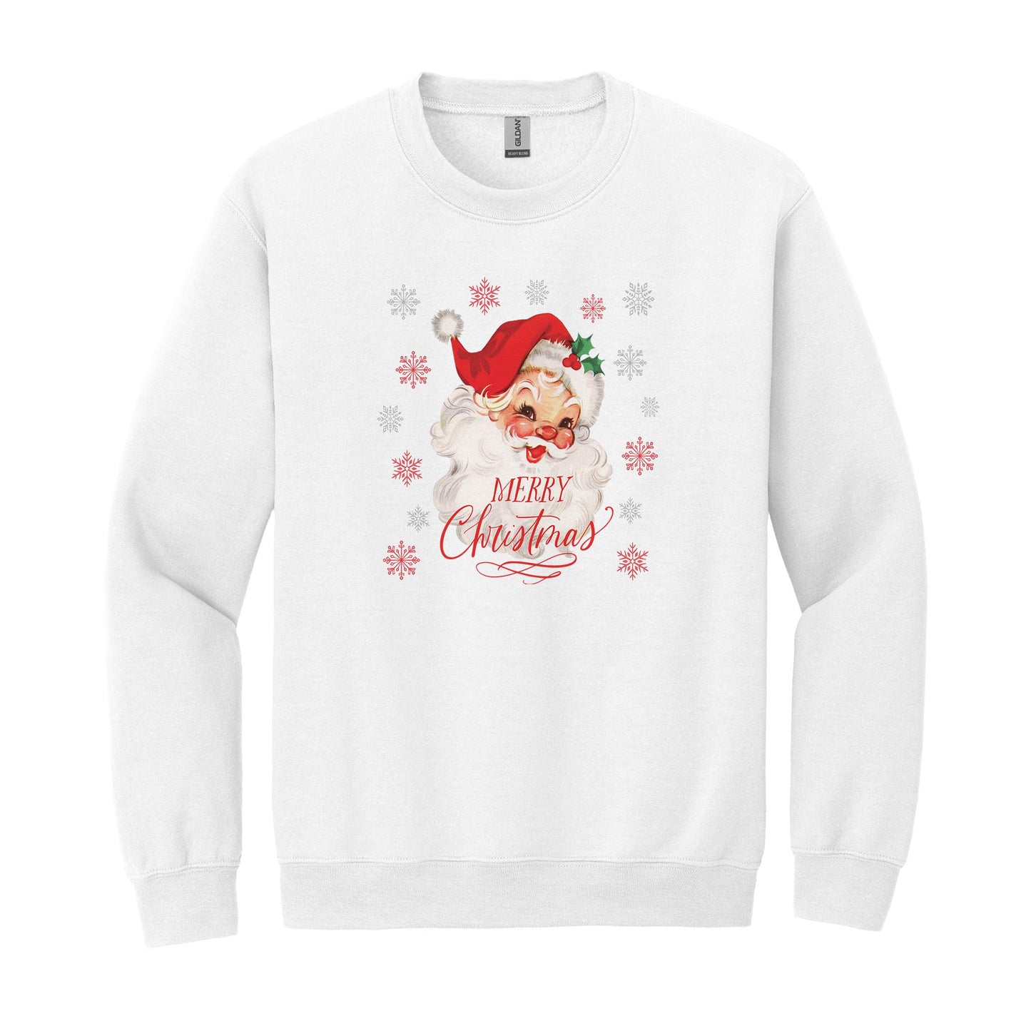Gildan Sweatshirt White-Classic Santa