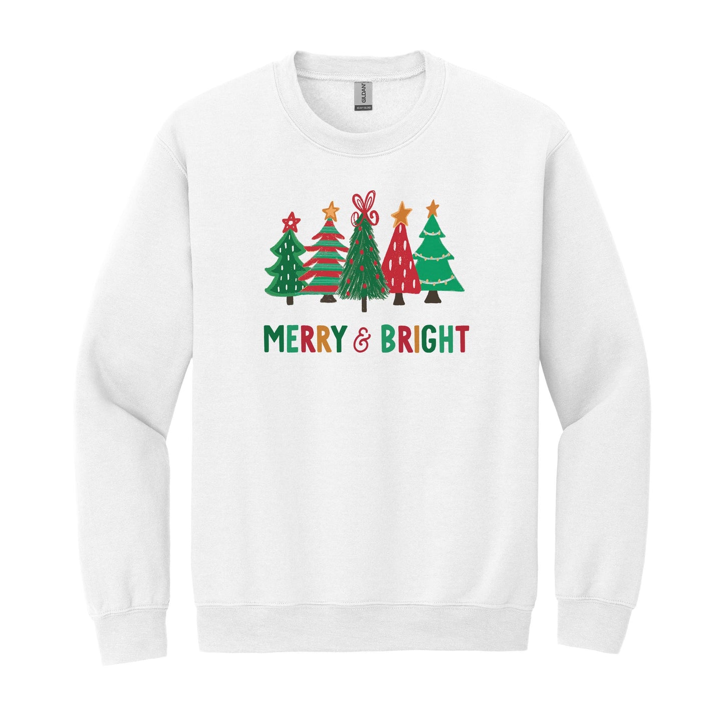 Gildan Sweatshirt White-Whimsy Wonderland Traditional Merry & Bright