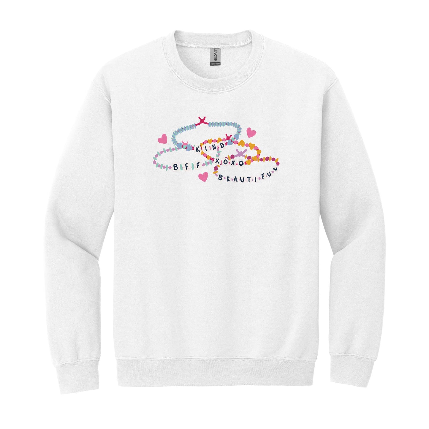 Gildan Sweatshirt White-Friendship Bracelets