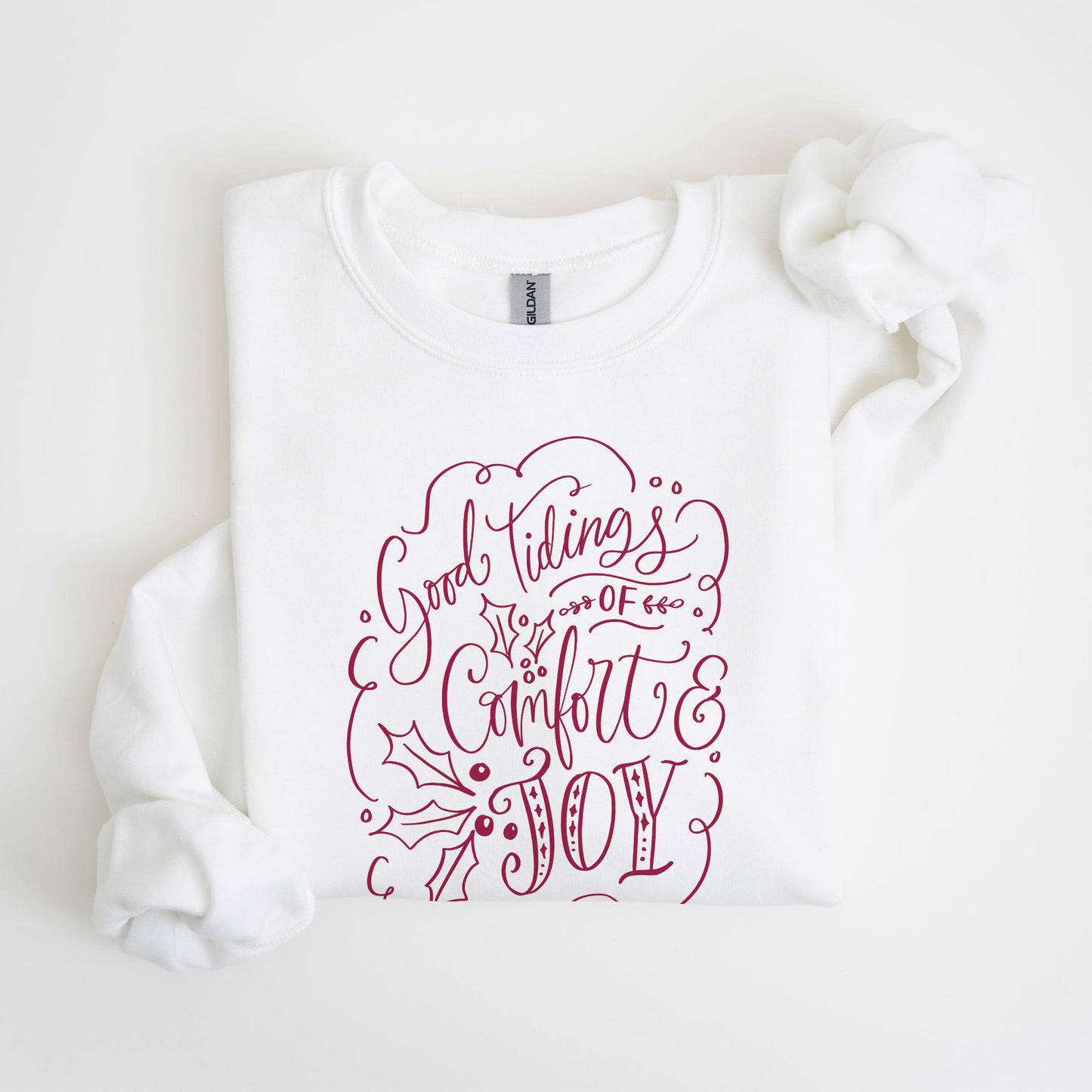 Gildan Sweatshirt White-Love + Local Winterberry -4