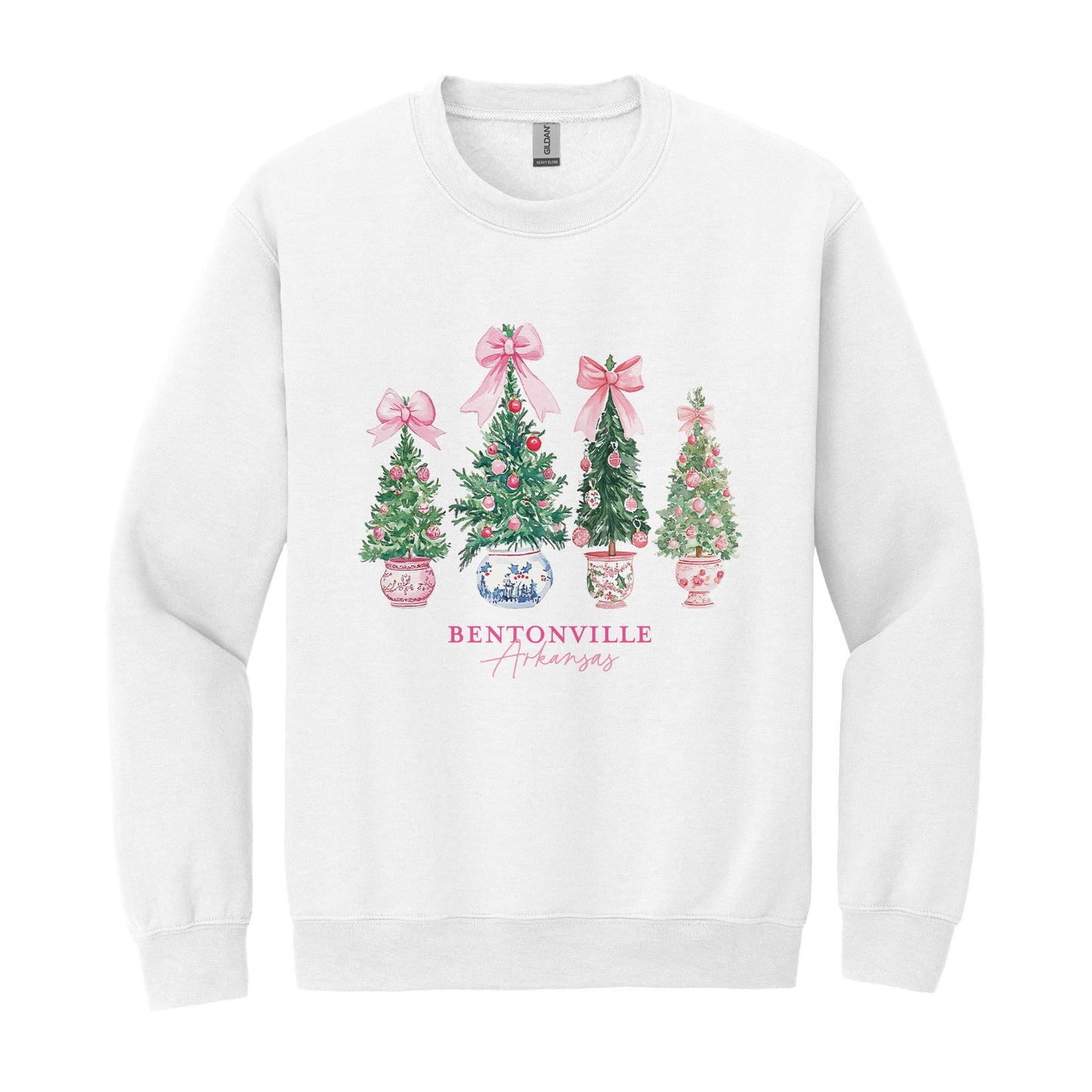 Gildan Sweatshirt White-Love+Local Blush & Baubles - A Grand Millennial Christmas -0