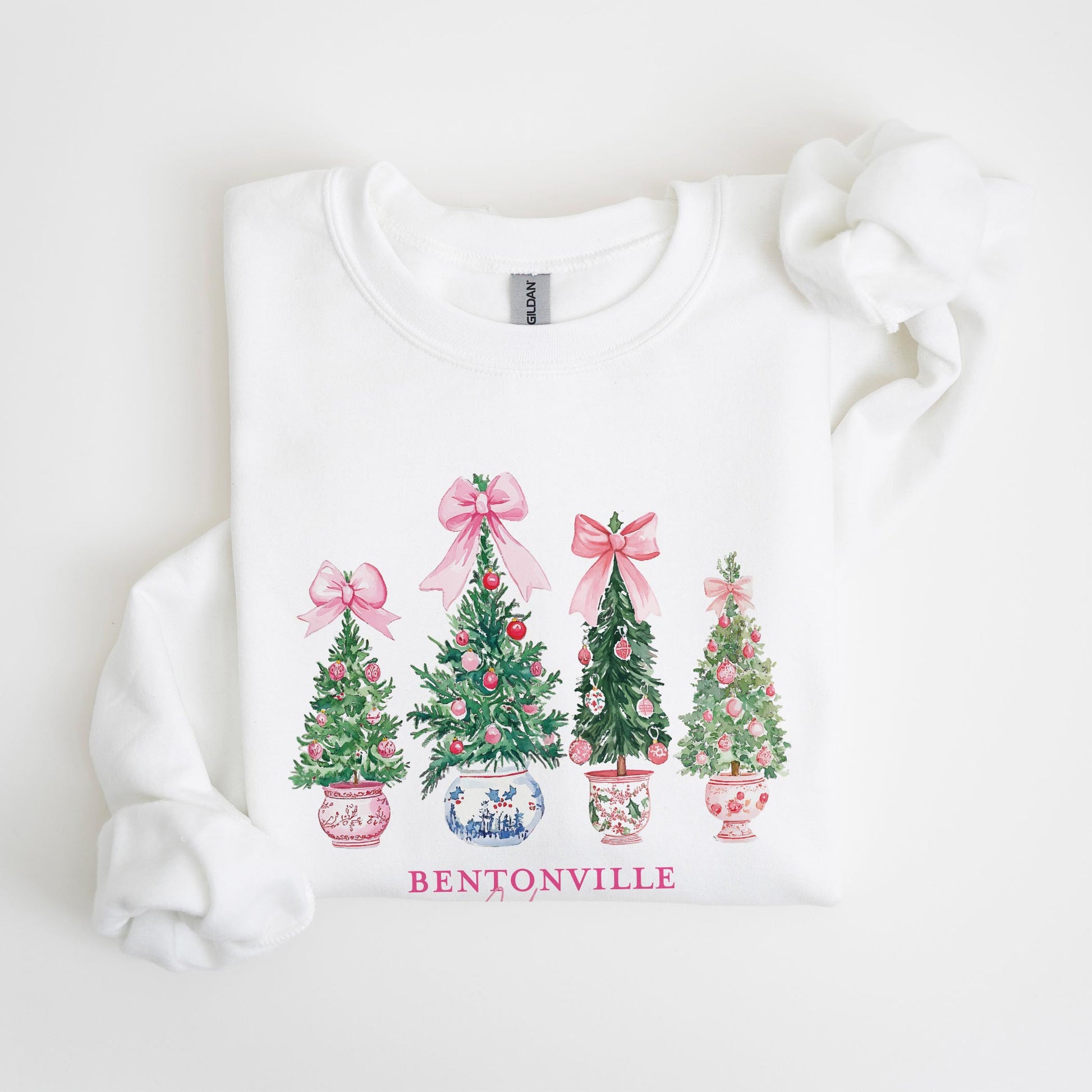 Gildan Sweatshirt White-Love+Local Blush & Baubles - A Grand Millennial Christmas -4