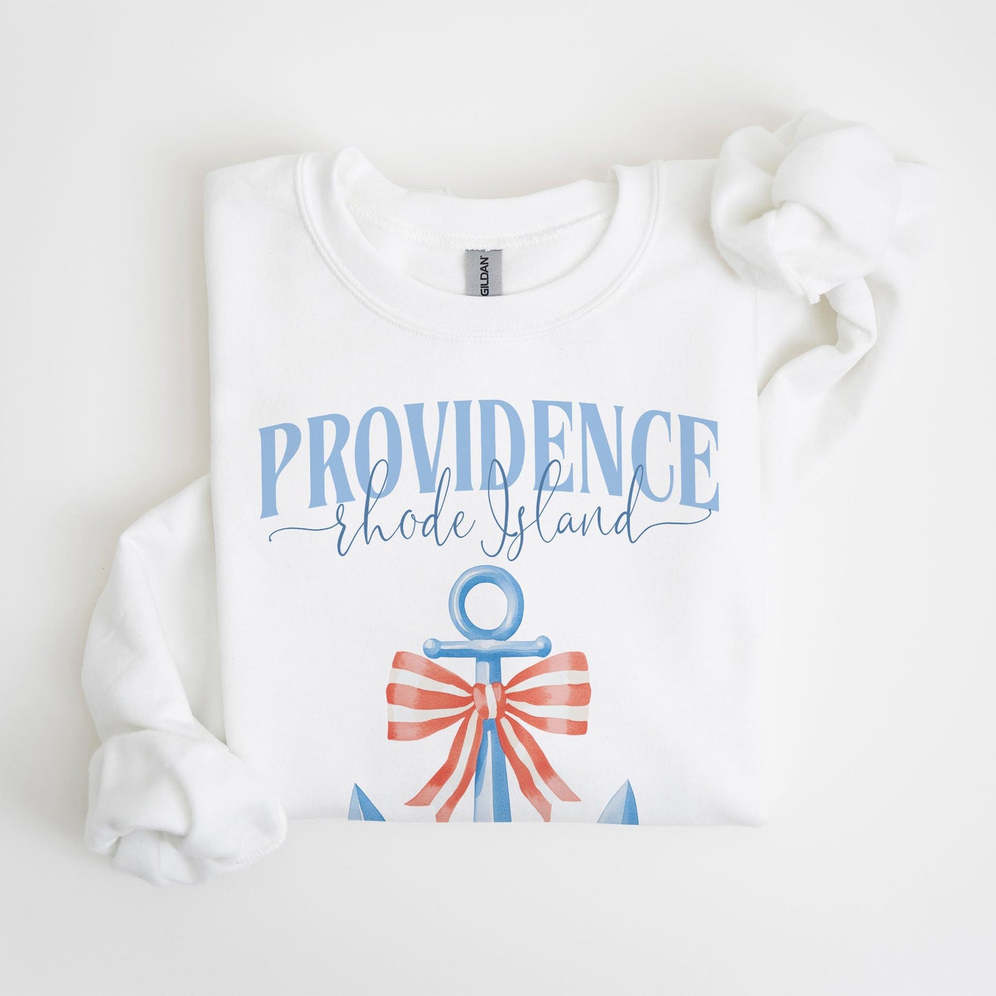 Gildan Sweatshirt White-Love+Local New England Tides -4