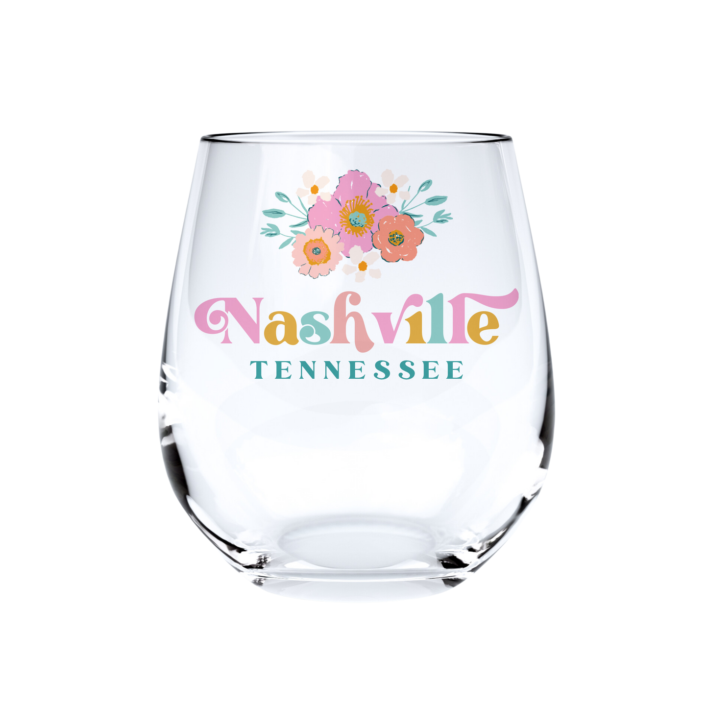 Love Local 15oz Stemless Wine Glass - Kalia Floral