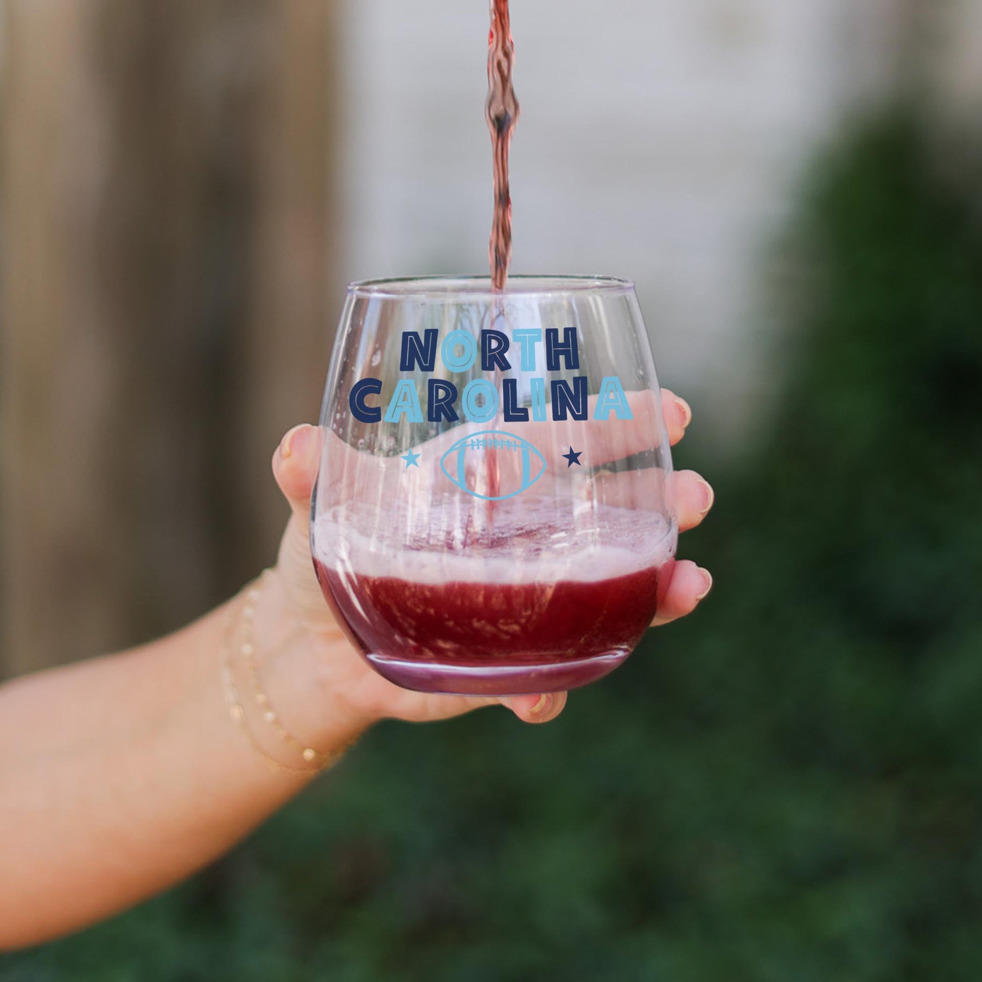 15oz Stemless Wine Glass-L+L Game Day Stars -3