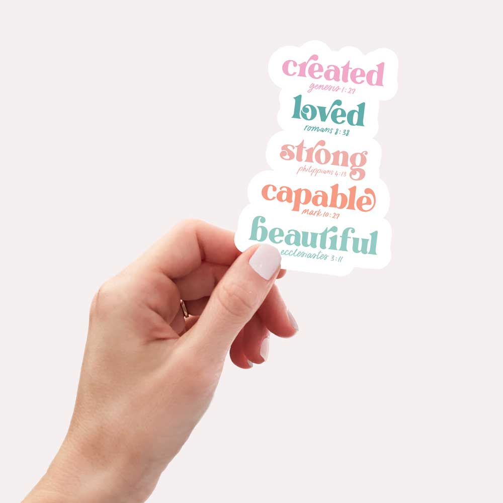 Created Loved Vinyl Sticker