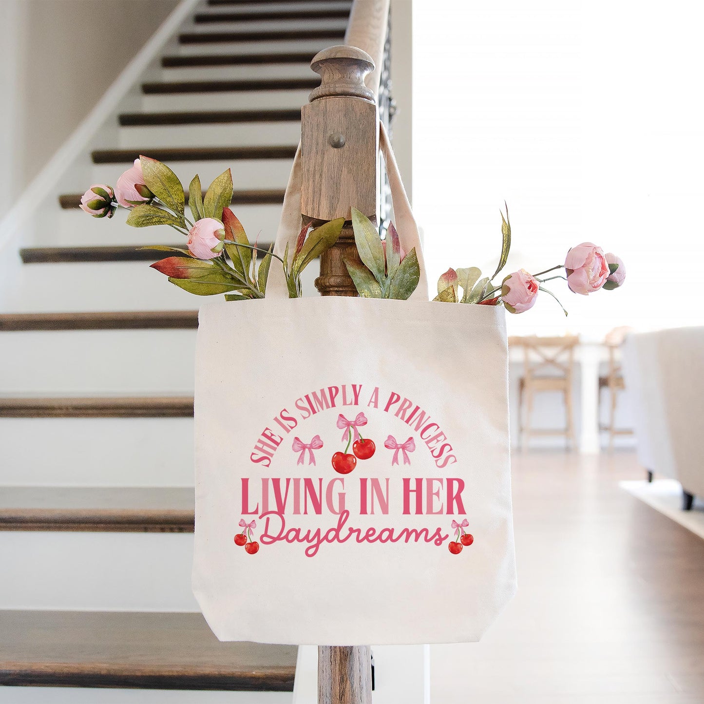 Tote Bag Natural Canvas-Princess Living In Her Daydreams