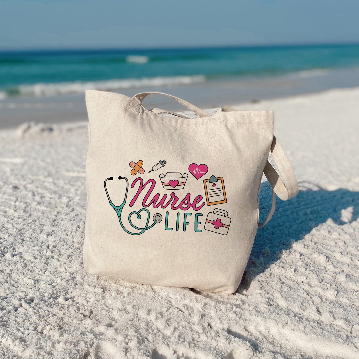 Tote Bag Natural Canvas-Nurse Life