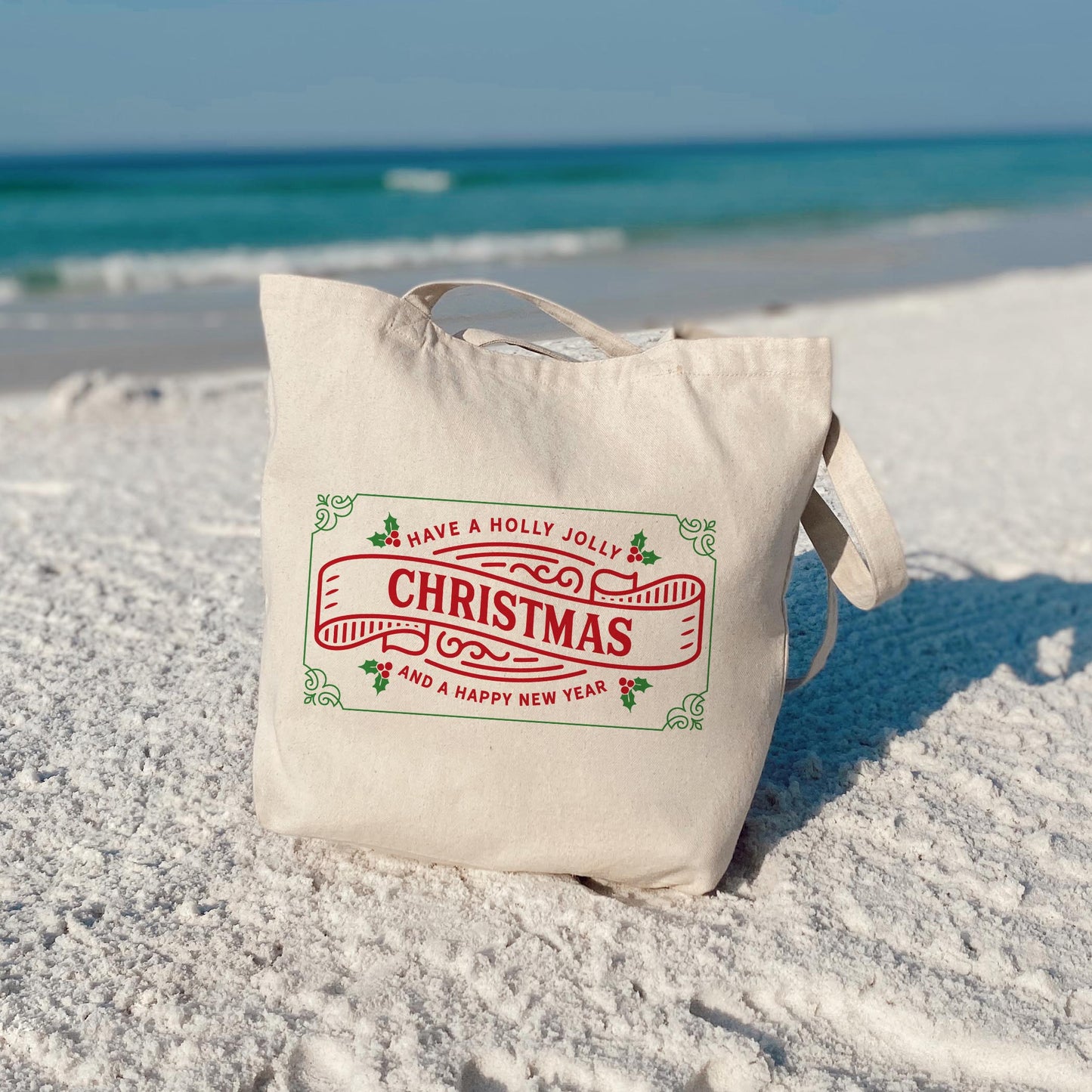 Tote Bag Natural Canvas-Western Christmas -3