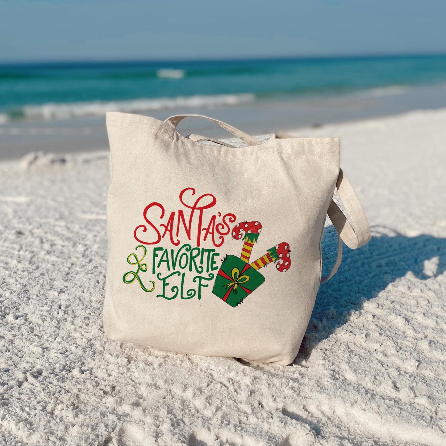 Tote Bag Natural Canvas-Santa's Favorite Elf