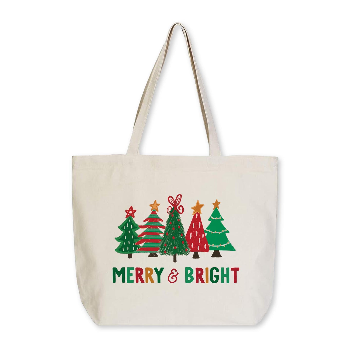 Tote Bag Natural Canvas-Whimsy Wonderland Traditional Merry & Bright