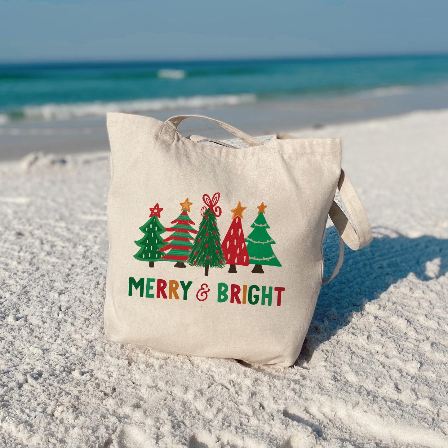 Tote Bag Natural Canvas-Whimsy Wonderland Traditional Merry & Bright