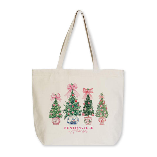 Tote Bag Natural Canvas-Love+Local Blush & Baubles - A Grand Millennial Christmas -0