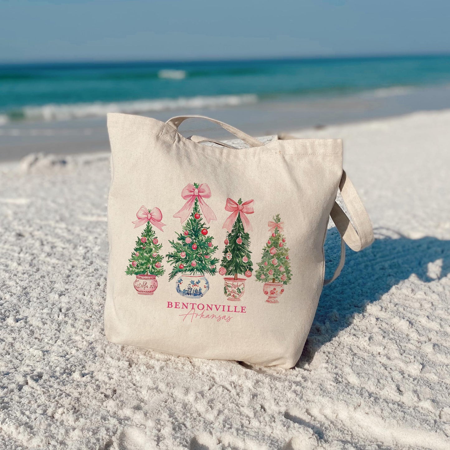 Tote Bag Natural Canvas-Love+Local Blush & Baubles - A Grand Millennial Christmas -3
