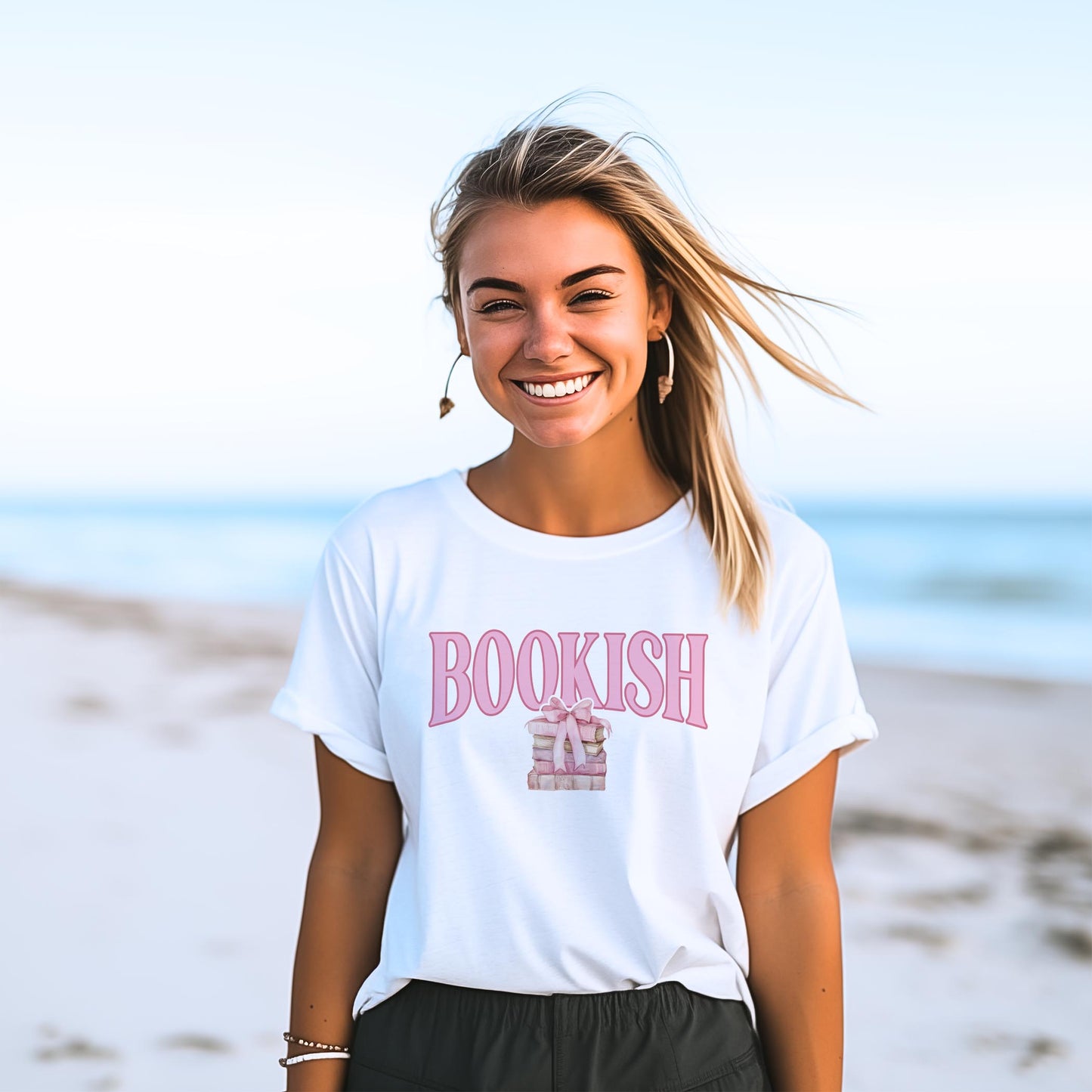 Bella Canvas T-Shirt White-Bookish -2