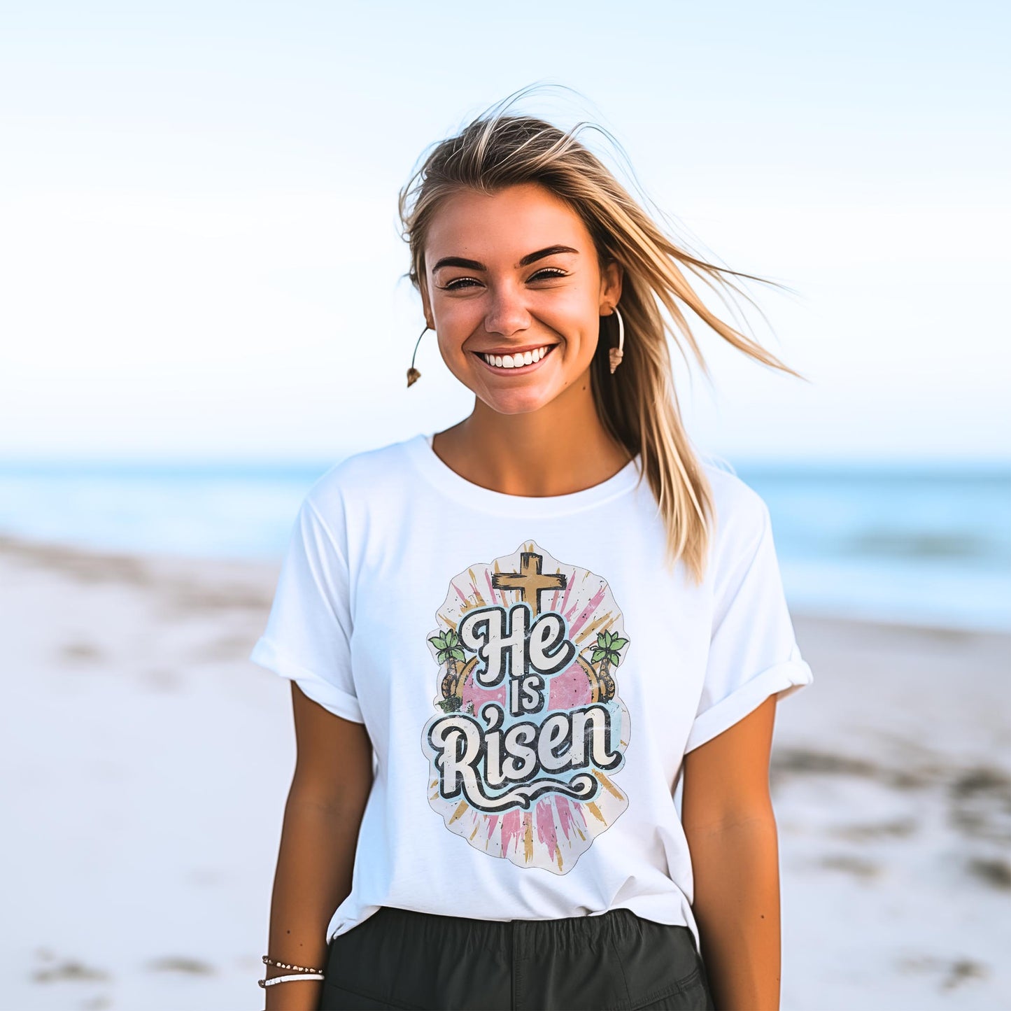 Bella Canvas T-Shirt White-He Is Risen