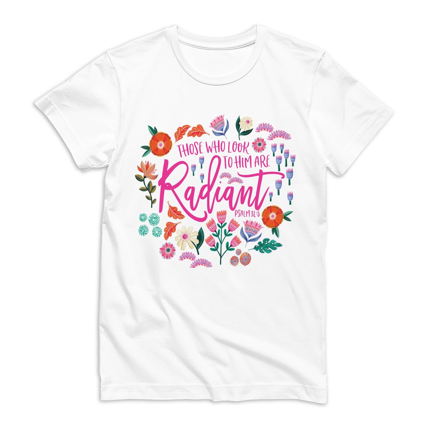 Bella Canvas T-Shirt White-Radiant Hope Those Who Look To Him -0