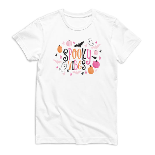 XL Bella Canvas T-Shirt White-Happy Ghost Spooky Vibes