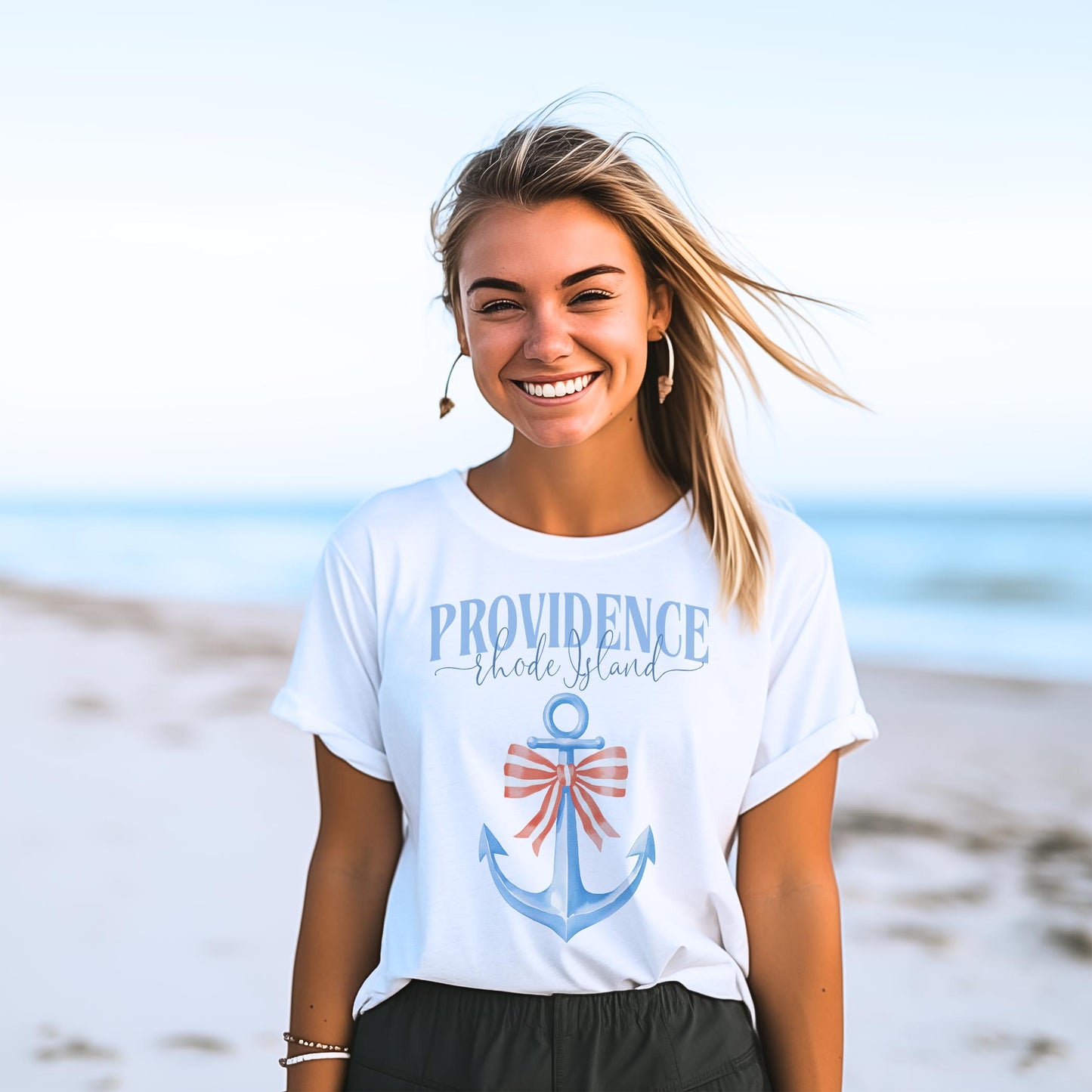 Bella Canvas T-Shirt White-Love+Local New England Tides -2
