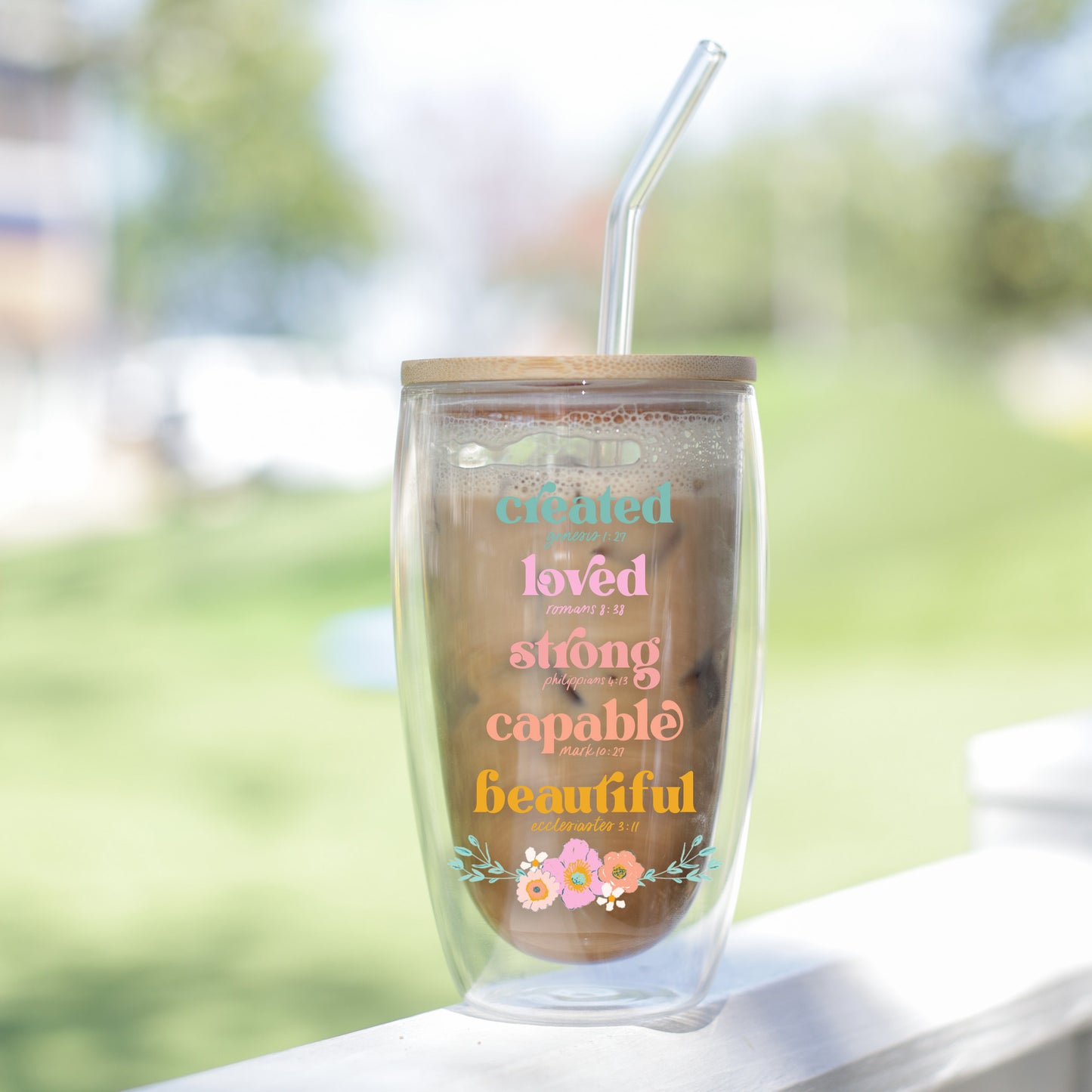 16oz Insulated Glass Tumbler - Created Loved