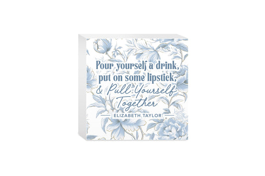 5x5 Wood Block-Chinoiserie Chic Pull Yourself Together