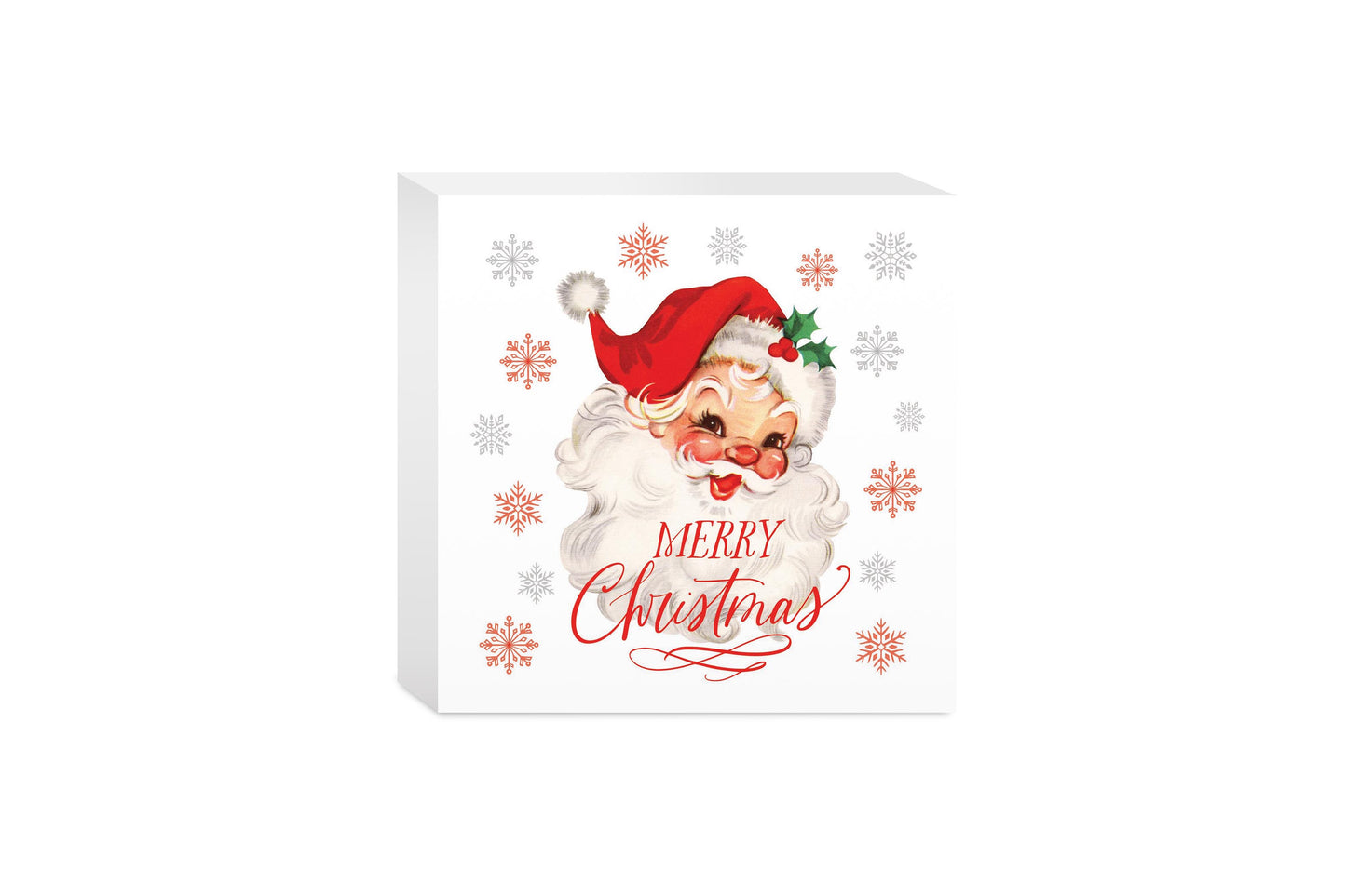 5x5 Wood Block-Classic Santa