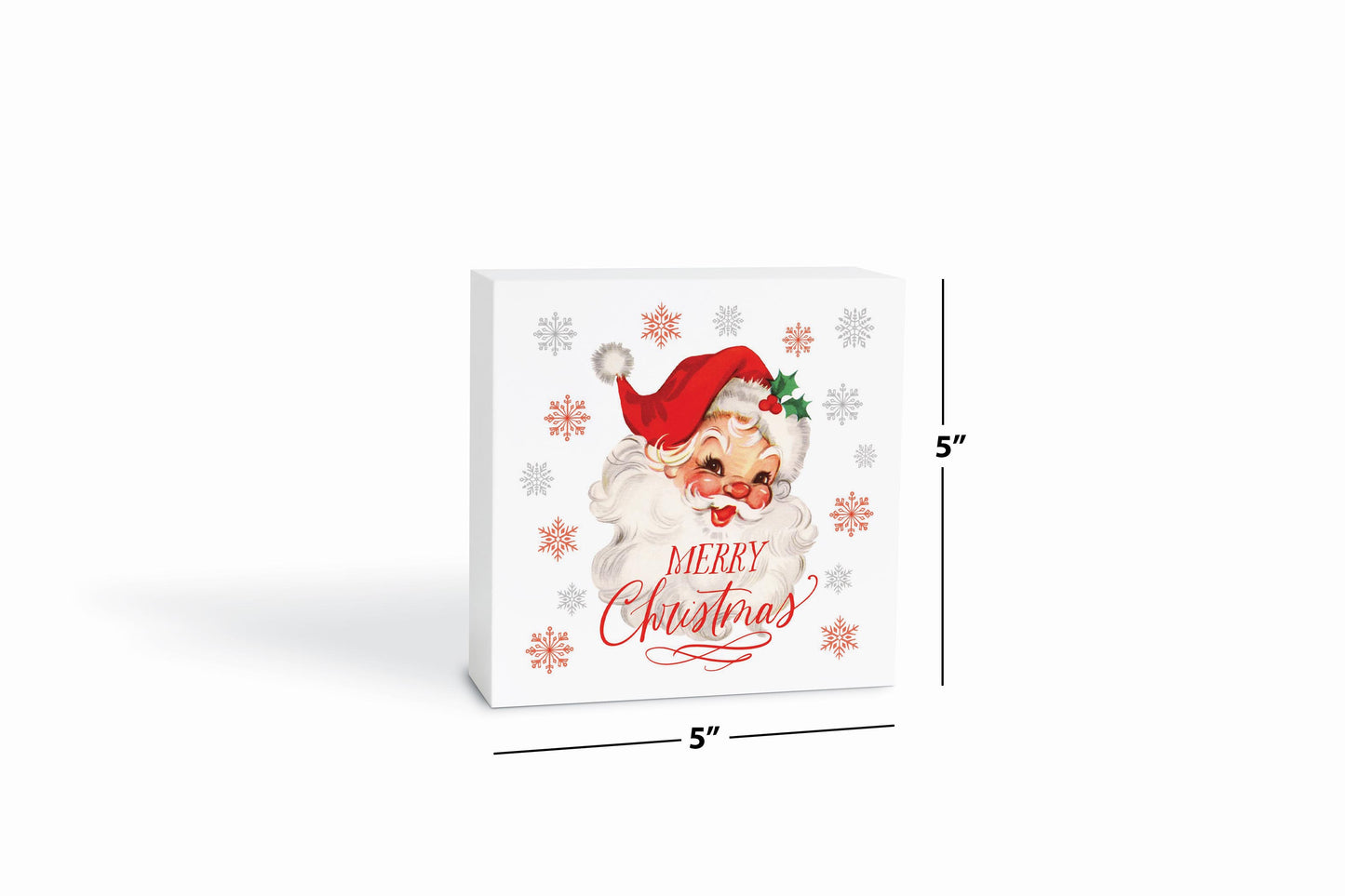 5x5 Wood Block-Classic Santa