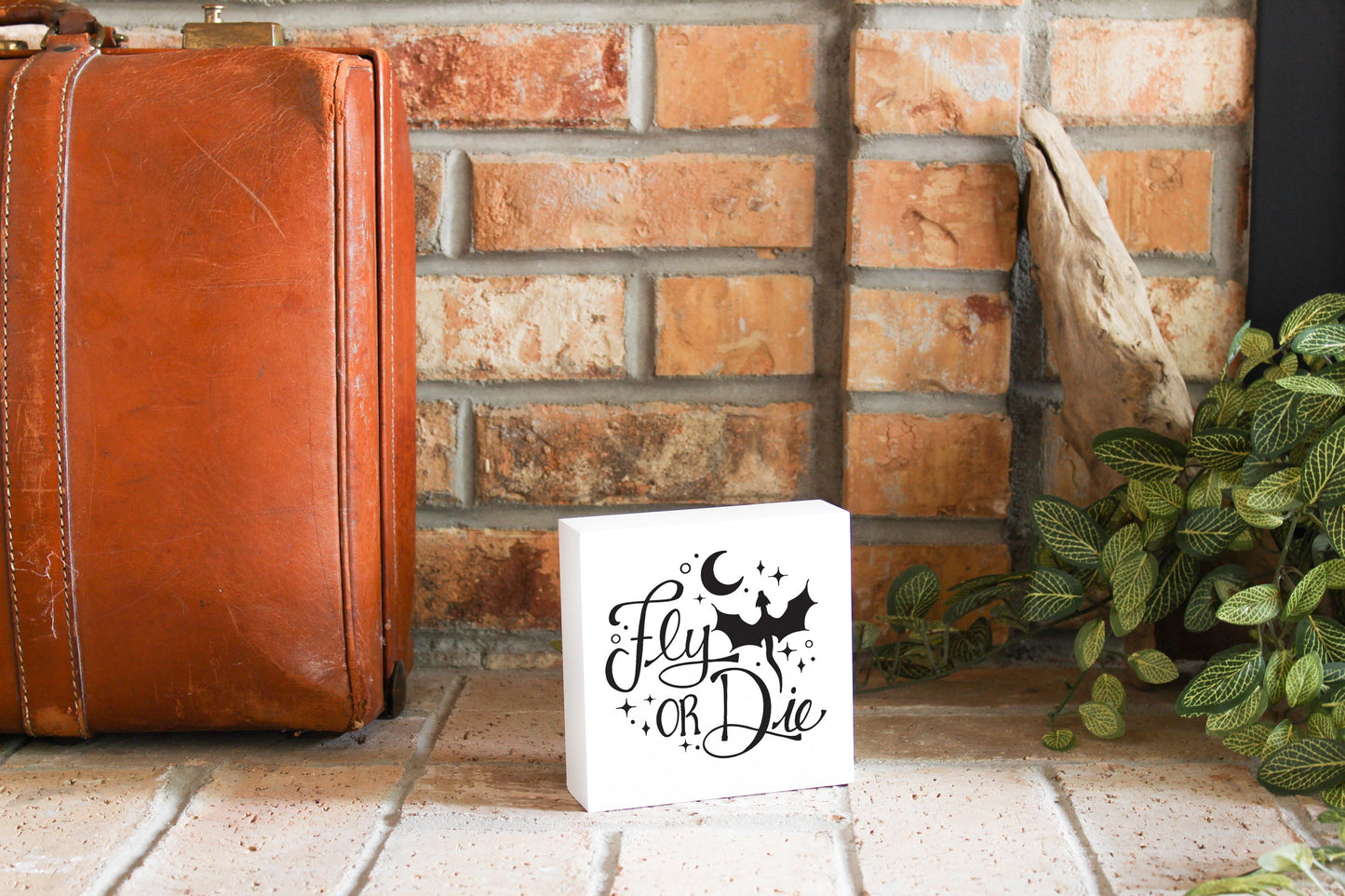 5x5 Wood Block-Fly Or Die -3